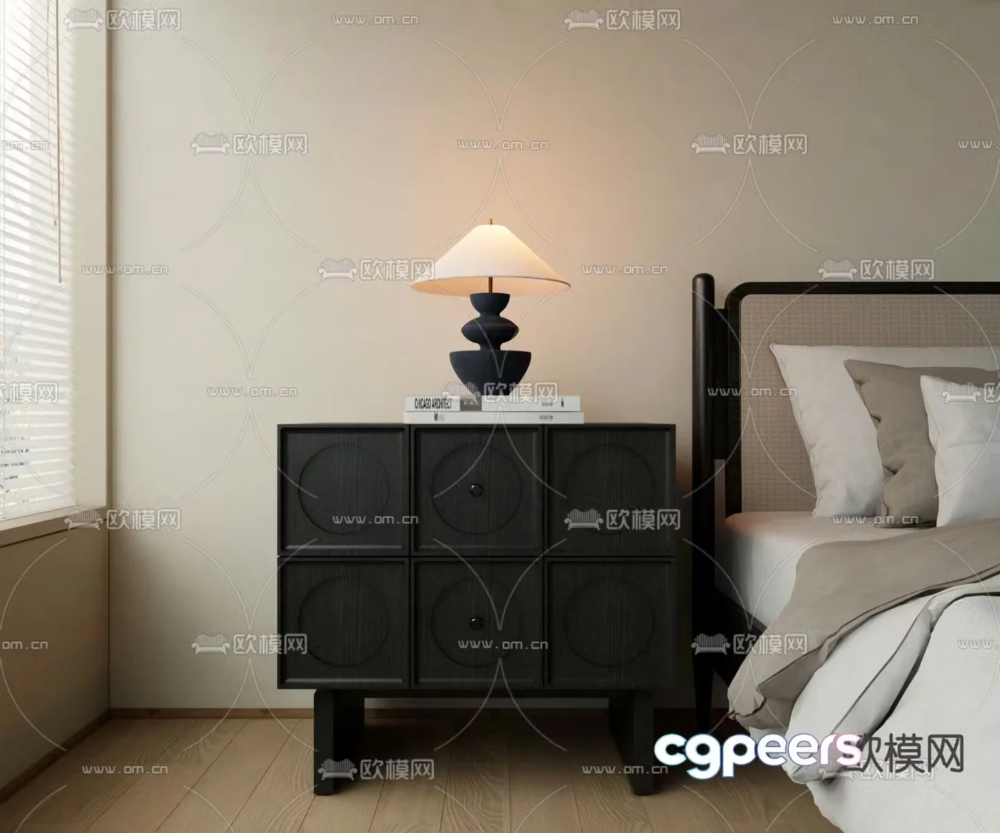 Modern bedside table 3d model