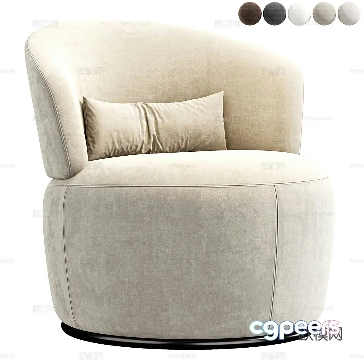 Modern light luxury Amber Boucle lounge chair 3d model