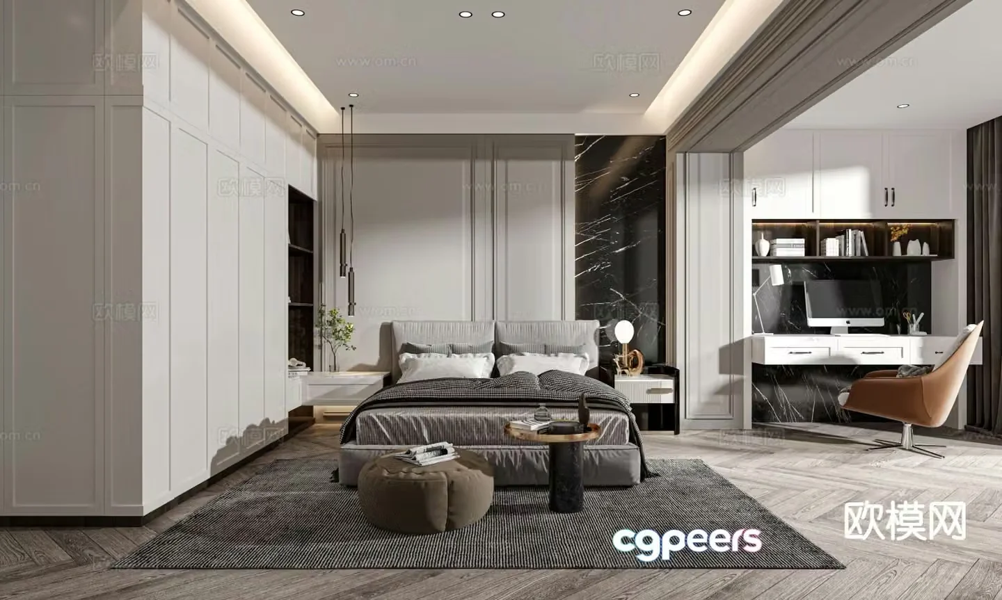 Modern bedroom master bedroom 3d model