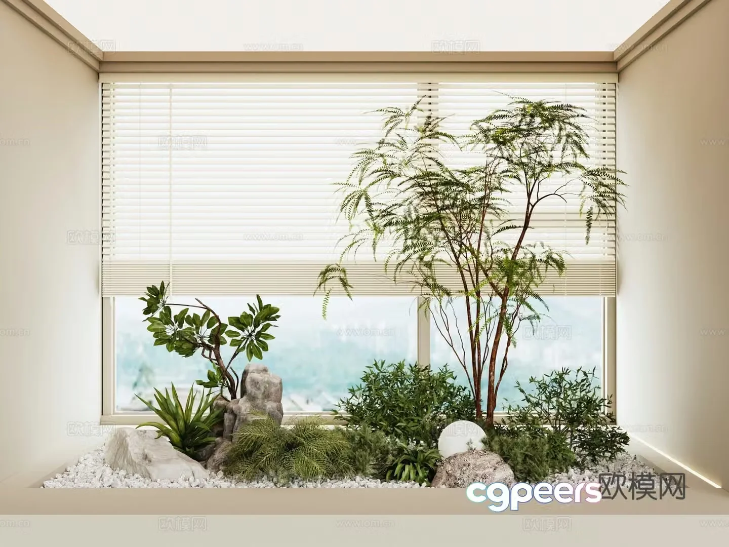 Modern interior landscape landscaping 3d model