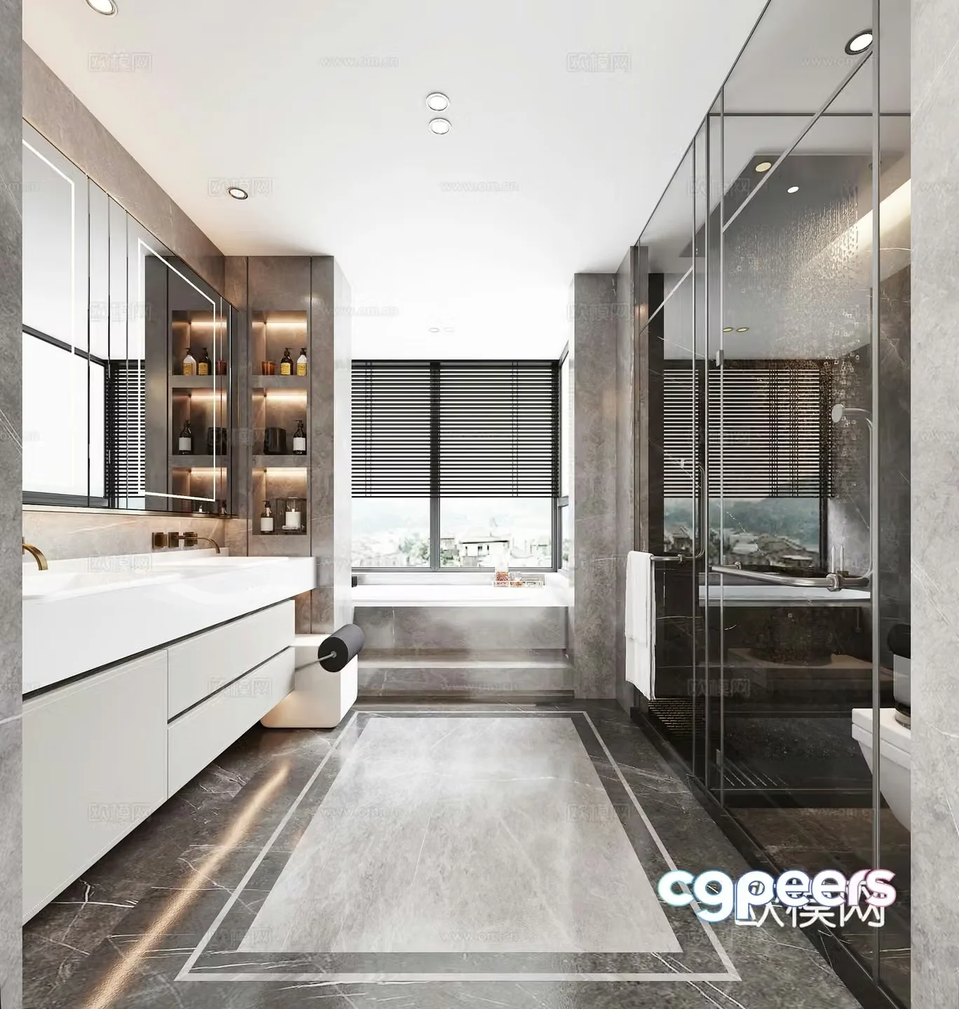 Modern hotel bathroom 3d model