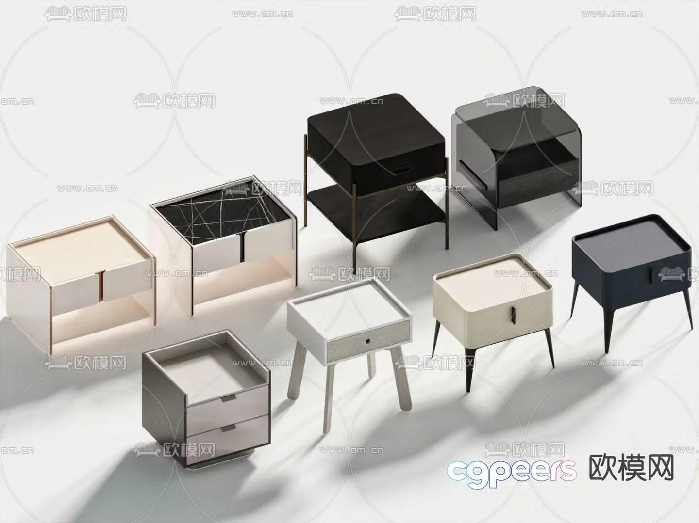 Modern bedside table 3d model
