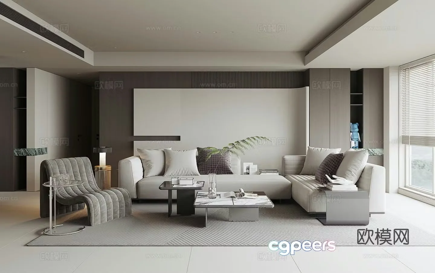 Modern home living room 3d model