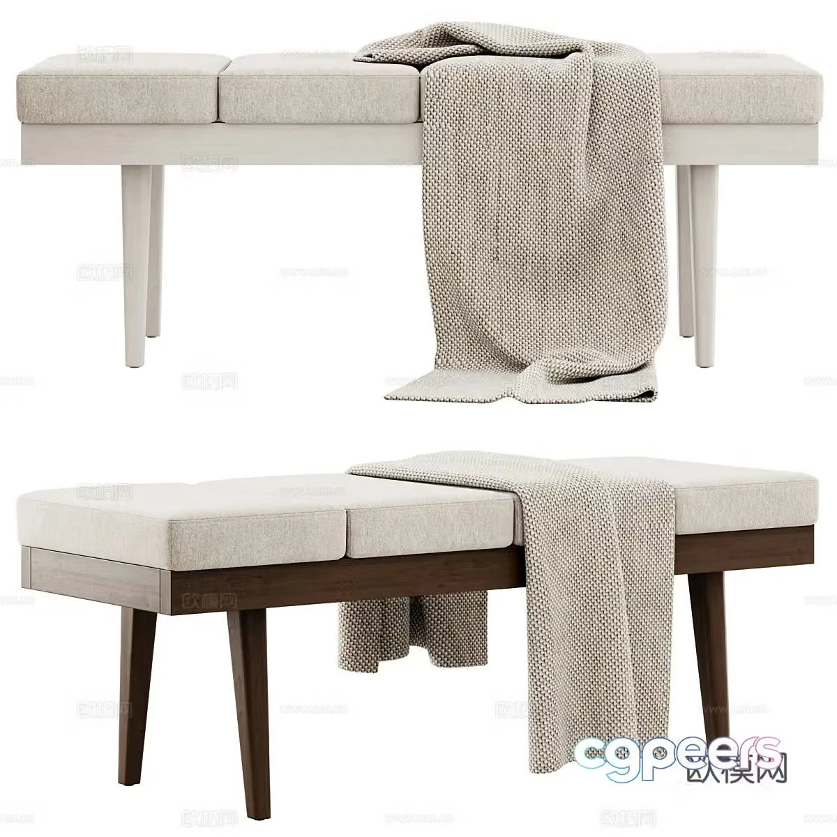 New Chinese Larisa 3D model of bed stool
