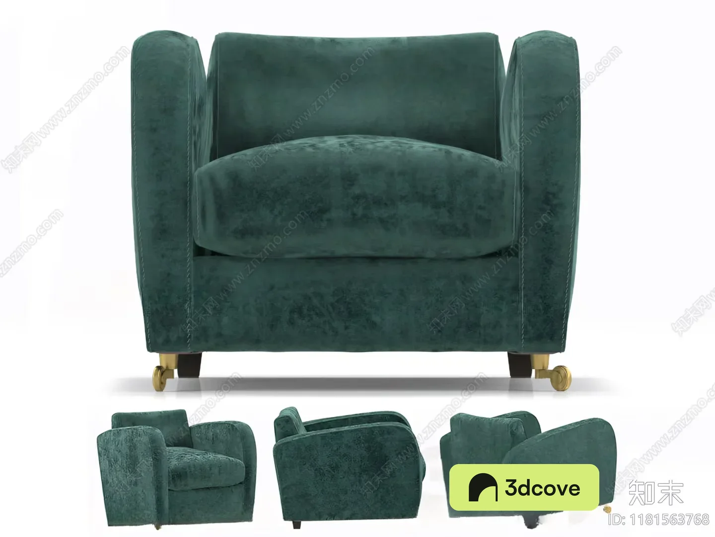 Green Velvet Armchair