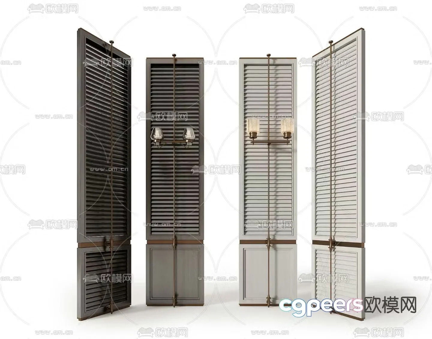 Hotel screen Solid wood screen Hollow screen 3d model