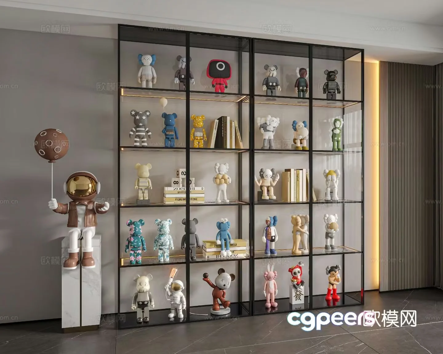 Glass handicraft cabinet toy cabinet acrylic display cabinet 3D model