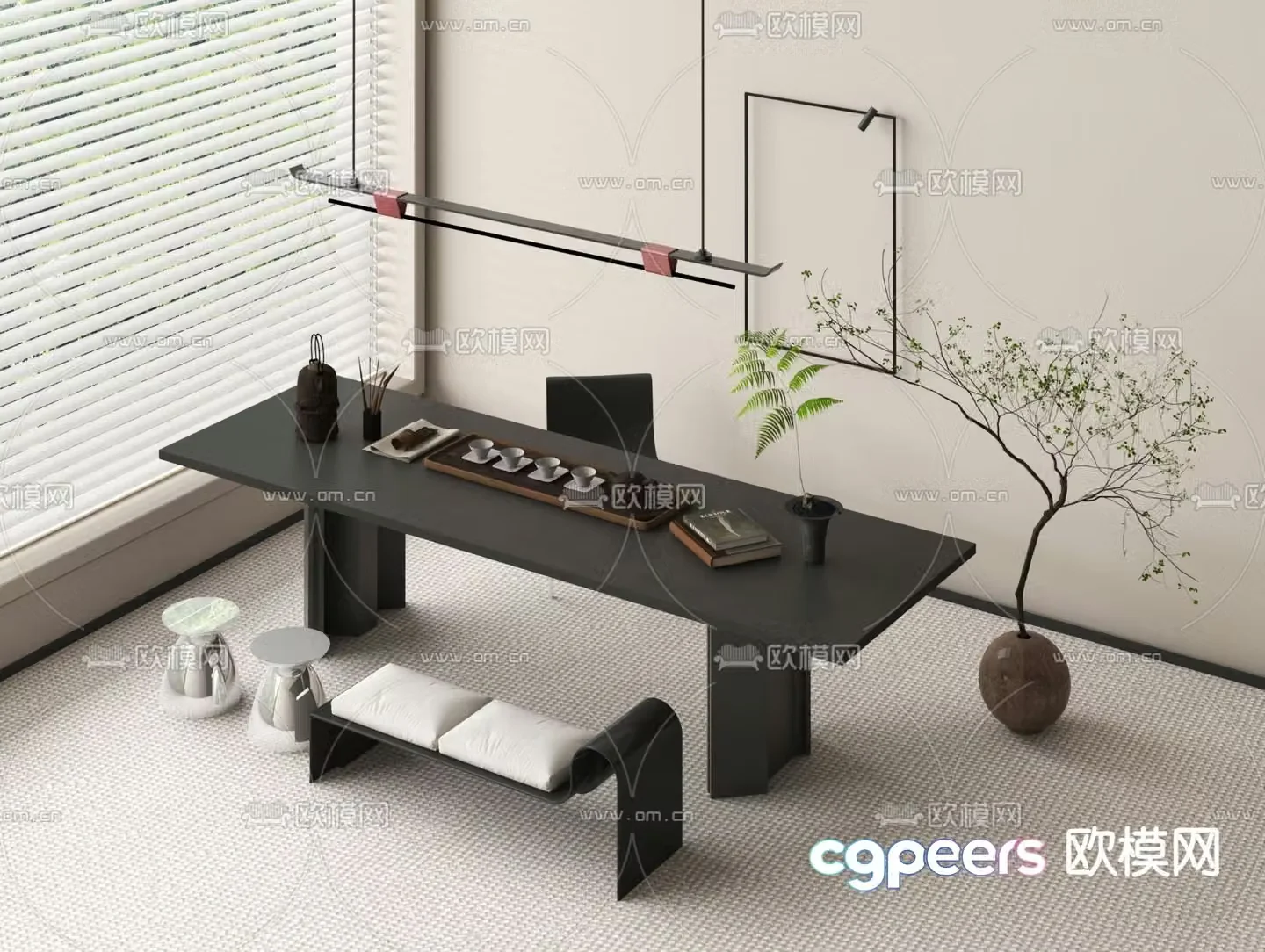 Modern tea table tea table 3d model
