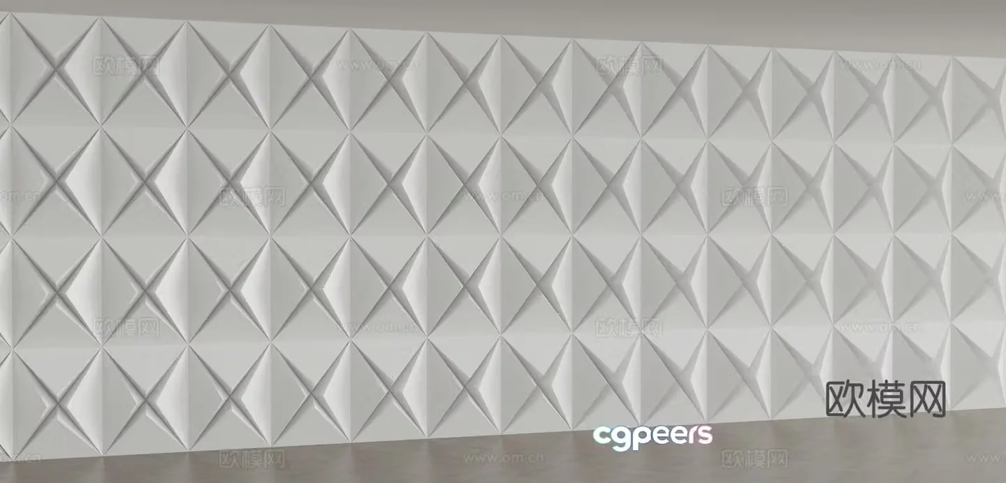Modern special shape background model wall 3d model