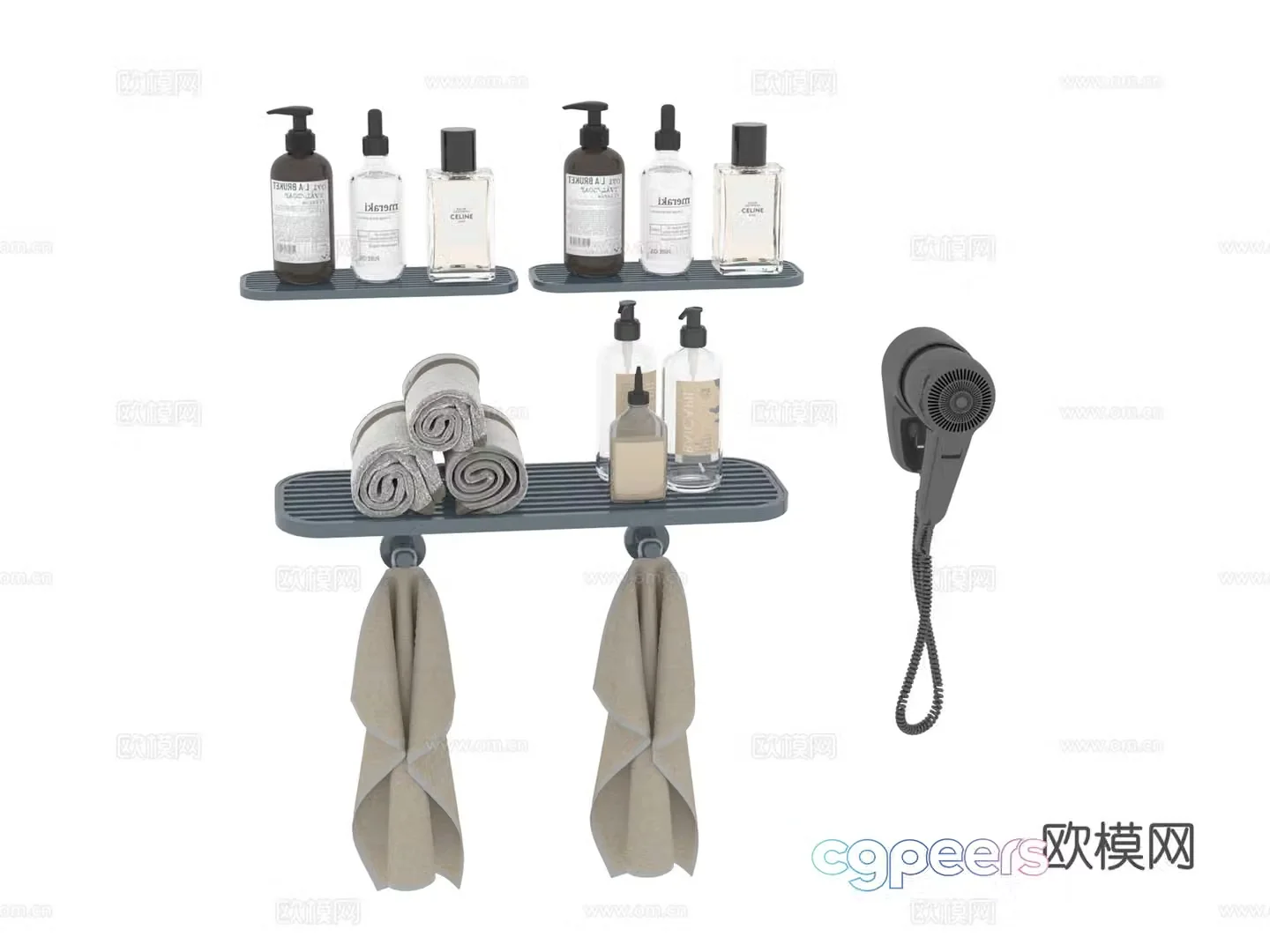 Bathroom 3D model of daily necessities