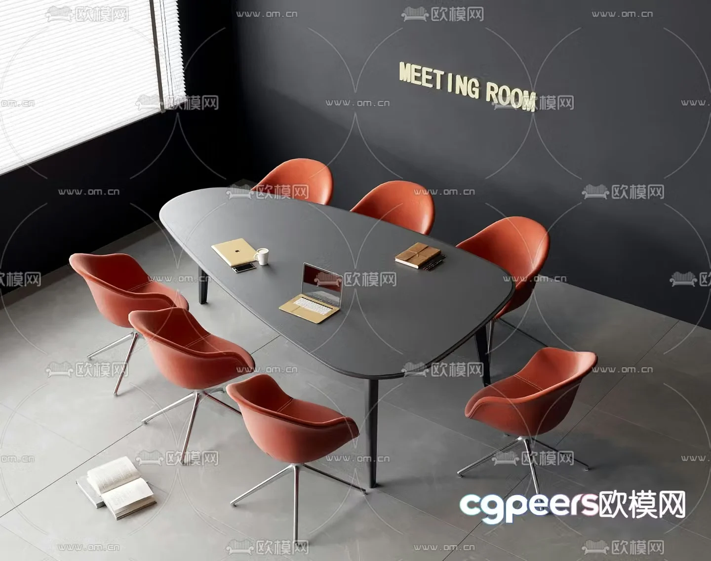 Conference tables and chairs 3d model