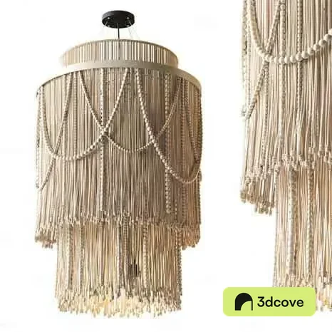 A Chandelier Made Of Natural Fiber