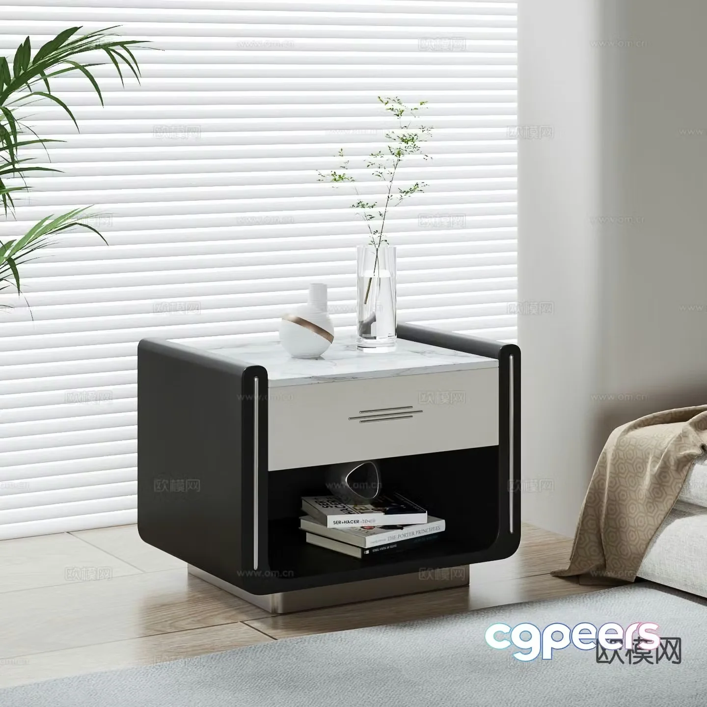 Modern bedside table 3d model