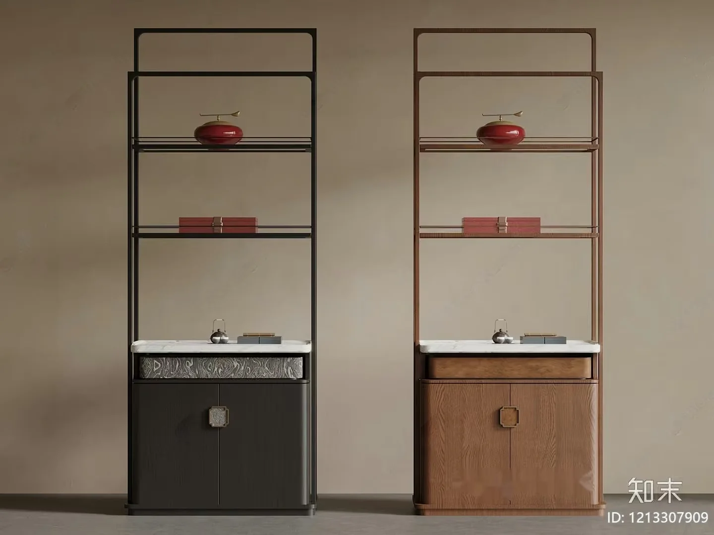 Modern Metal Shelving Unit 3D Model – 18176 – VRAY Render