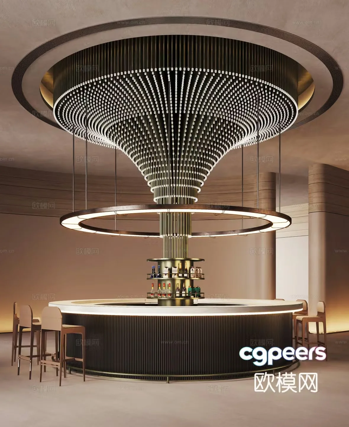 Modern sales office water bar coffee area 3D model