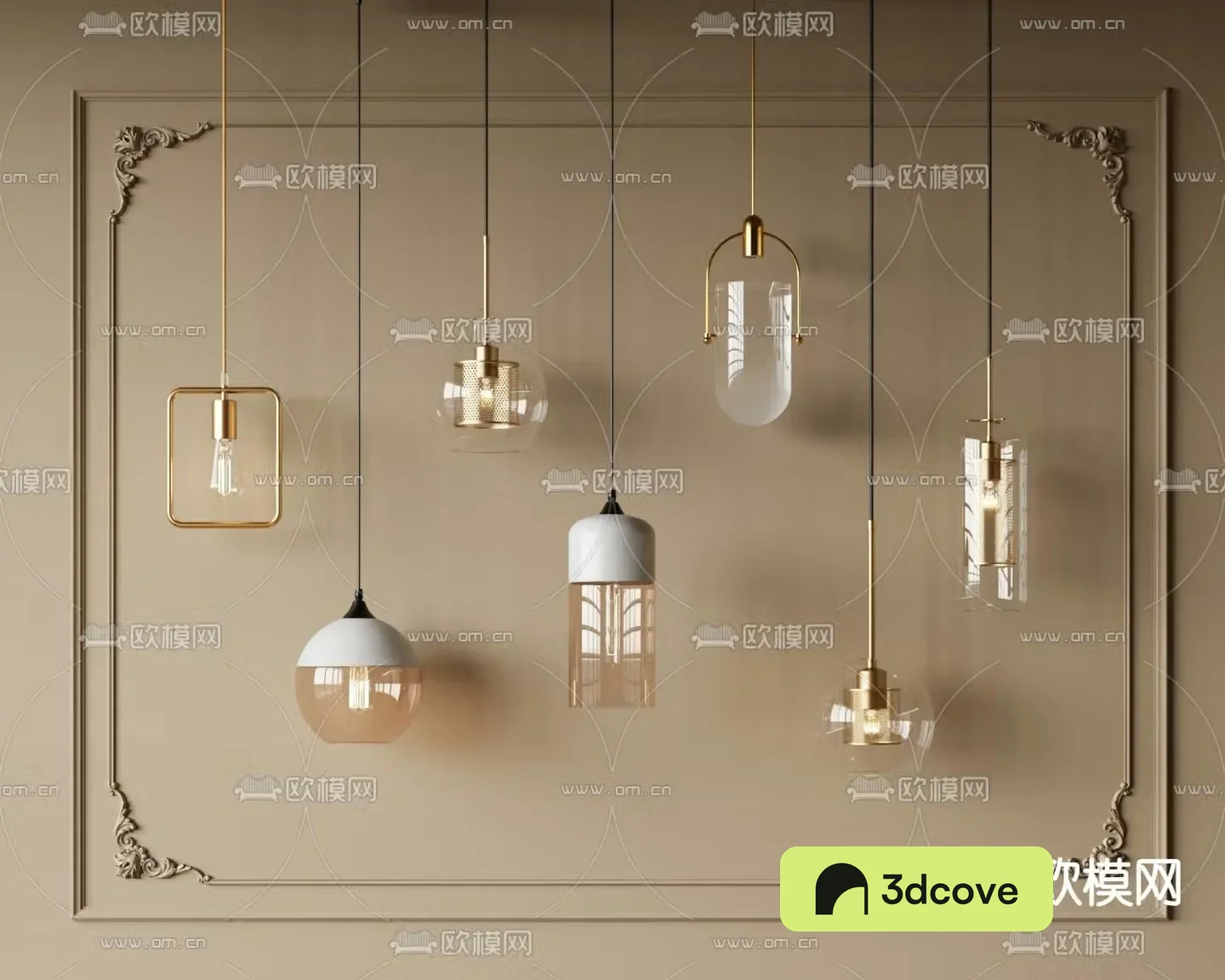 Glass chandelier bedside chandelier