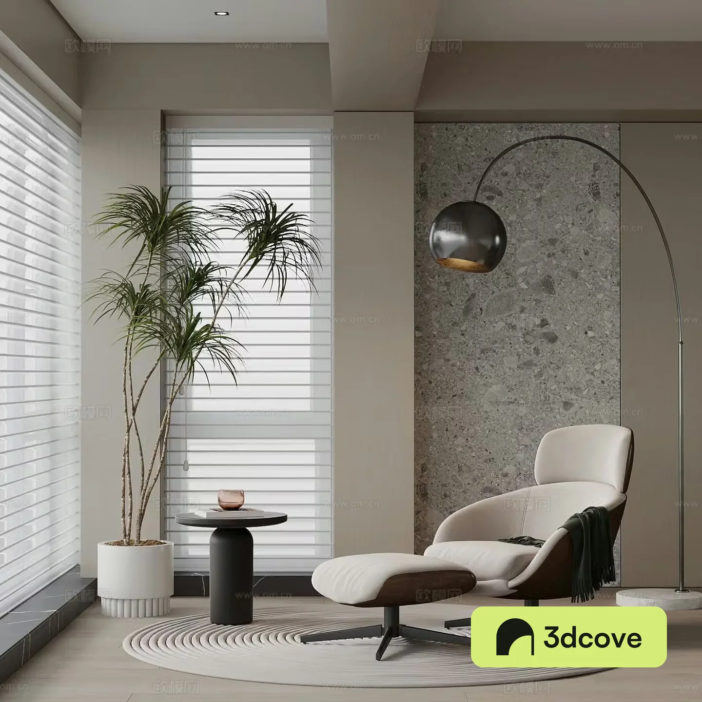 Modern casual lounge chair floor lamp side