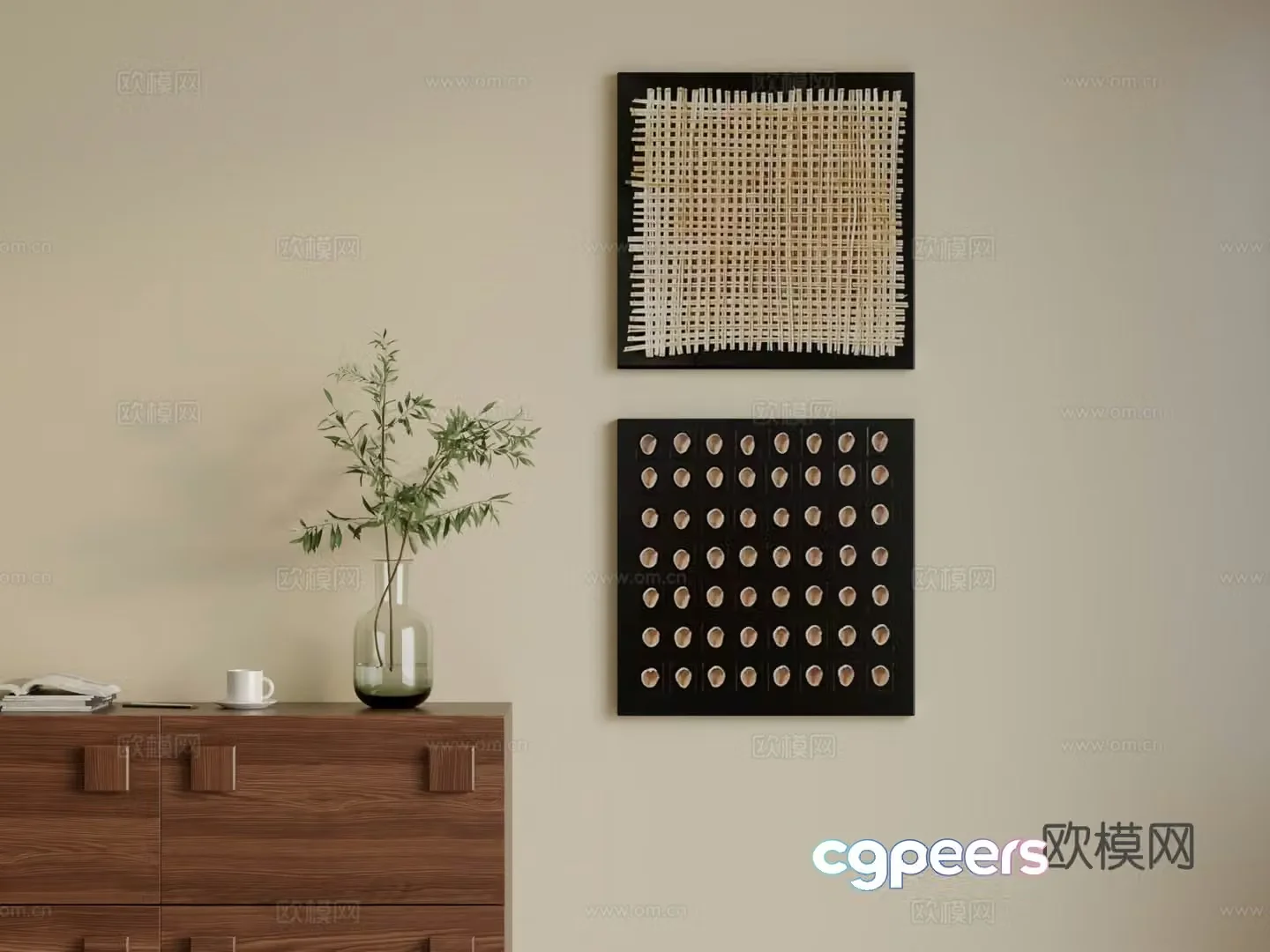 Wasabi wind square hanging painting 3d model