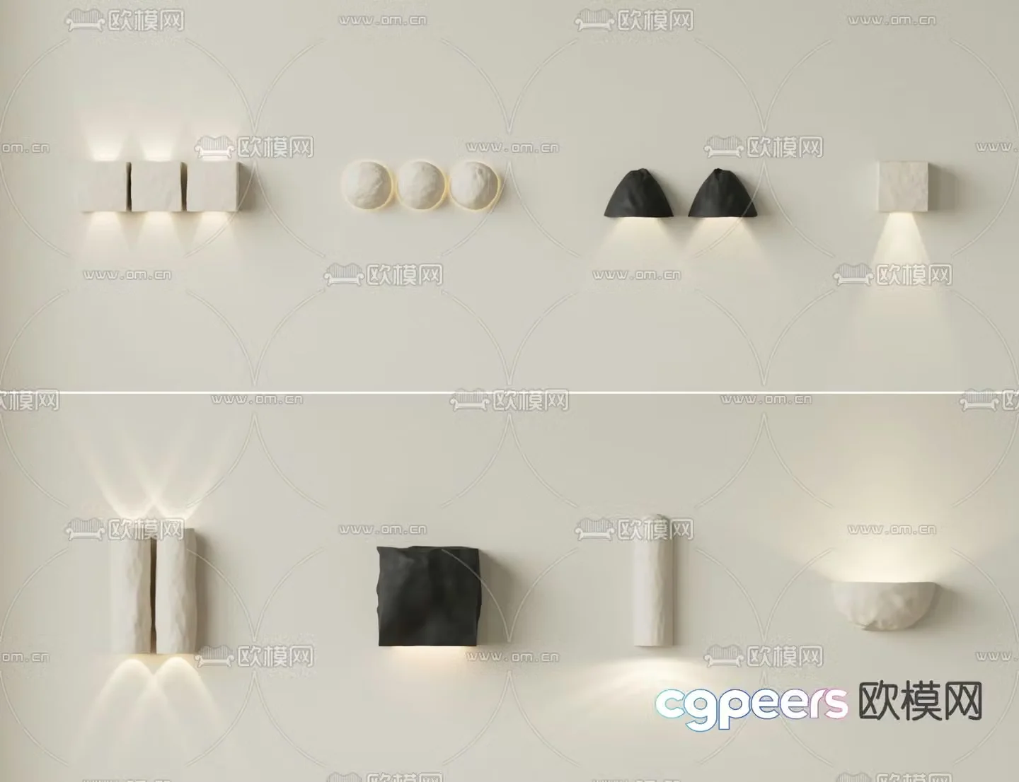 Wasabi wall lamp outdoor wall lamp gypsum lamp 3d model
