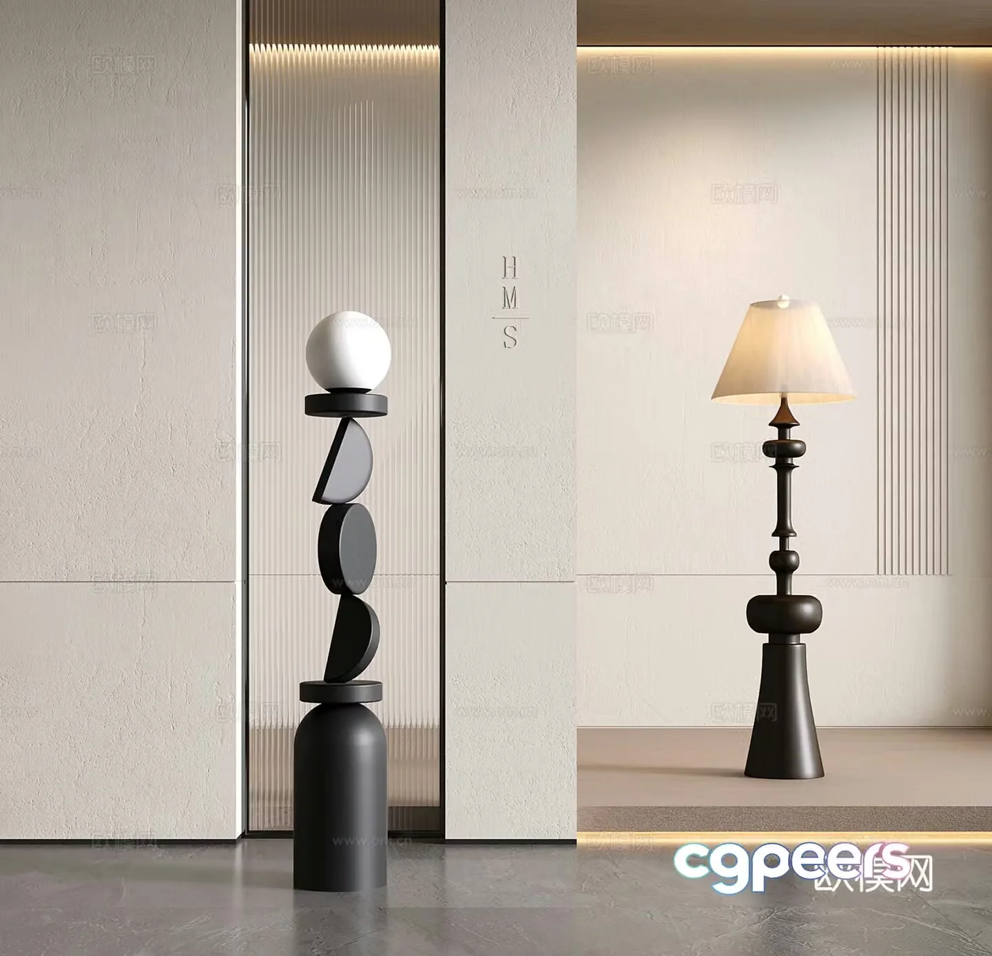 Modern creative atmosphere floor lamp 3d model