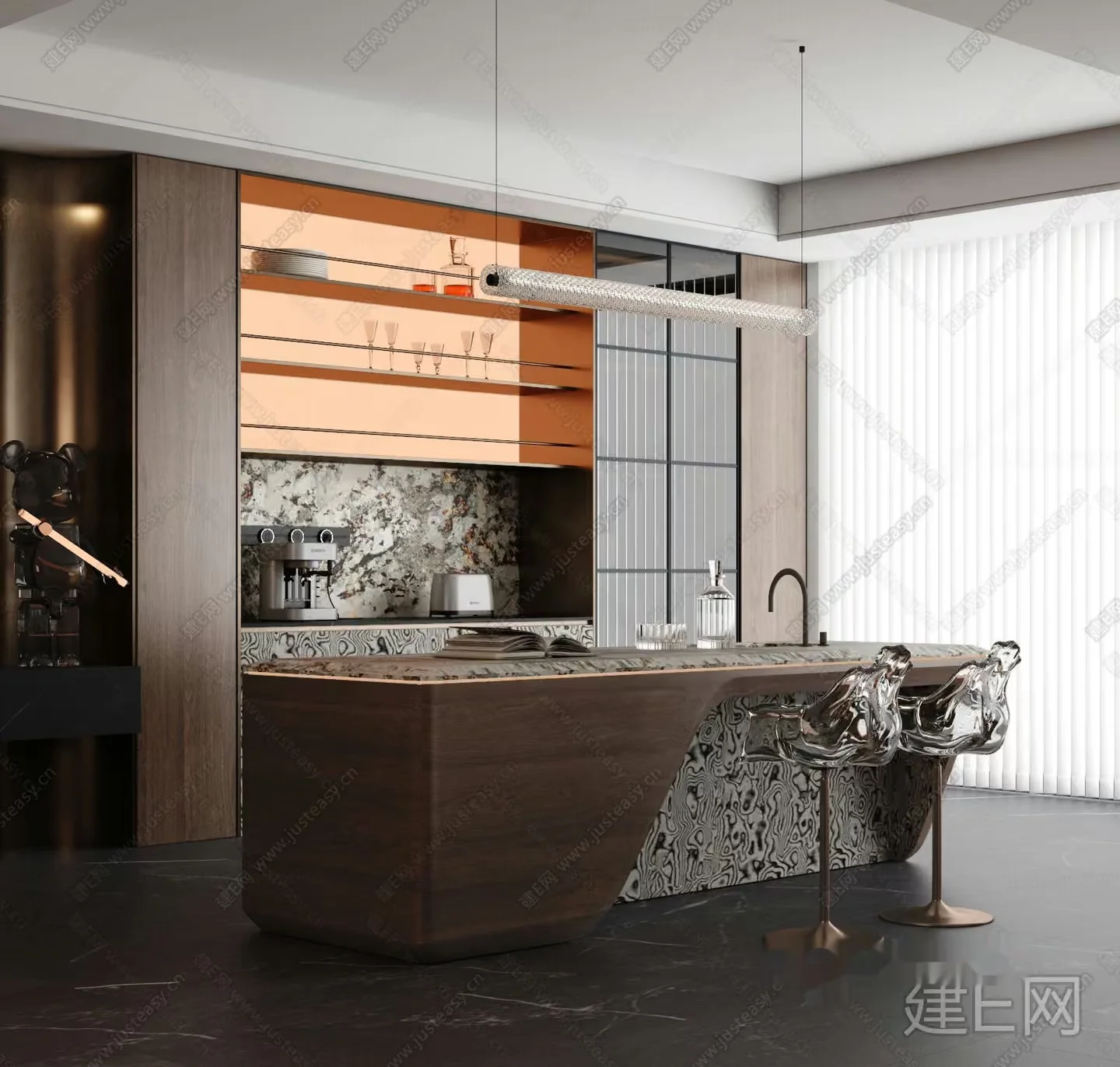 Modern Kitchen Island 3D Model – 15955 – VRAY Render