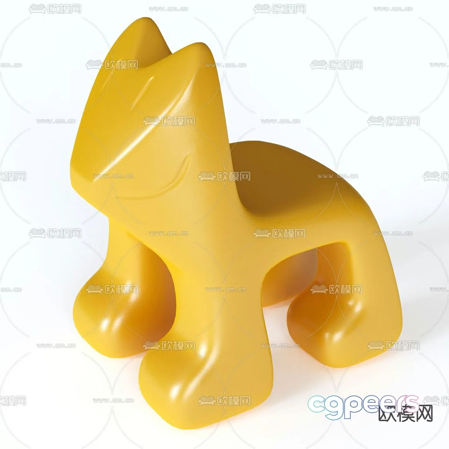 Modern cartoon plastic children’s chair 3d model