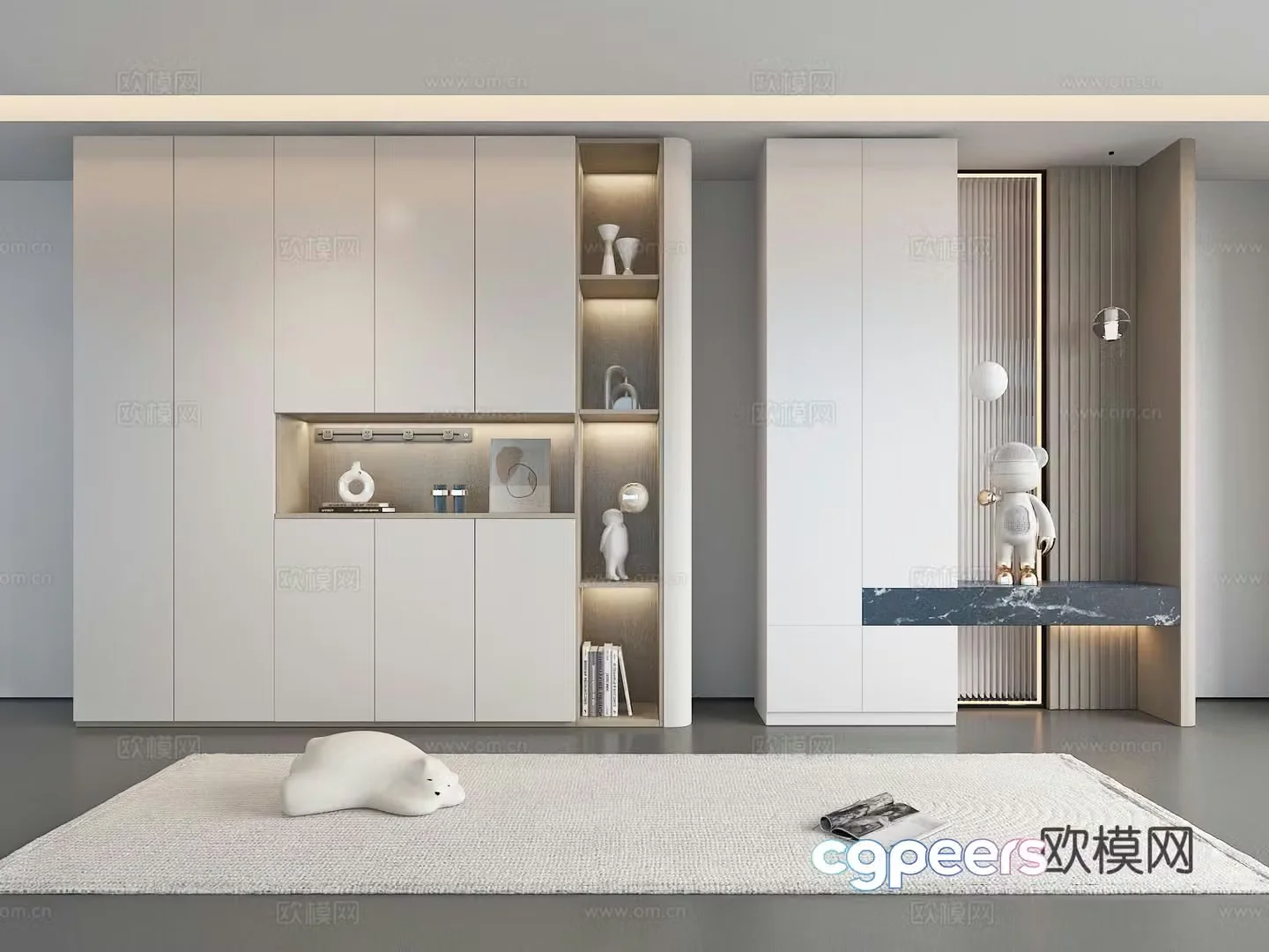 Modern partition shoe cabinet entrance shoe cabinet 3D model
