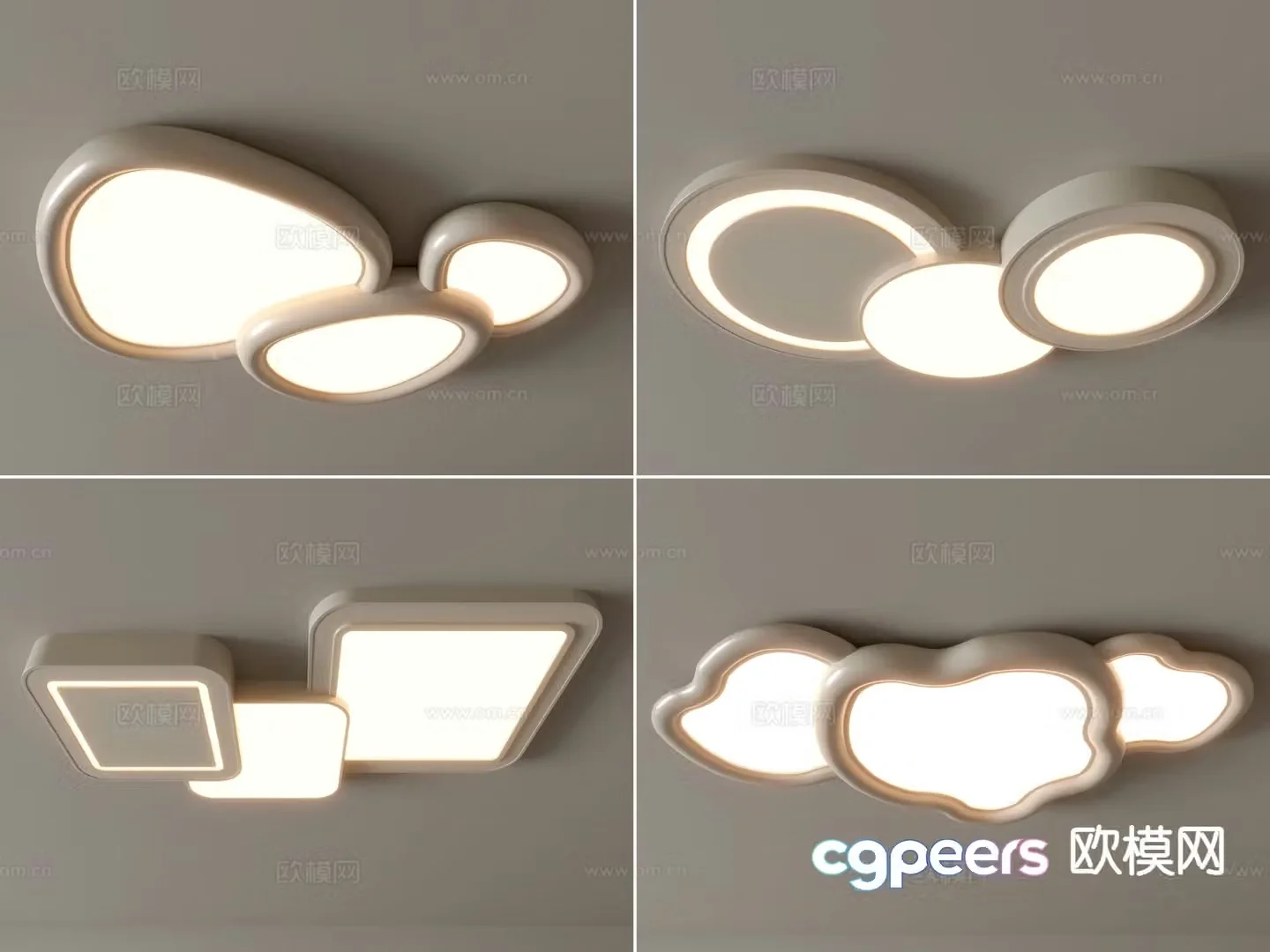 Geometric ceiling lamp living room lamp 3d model