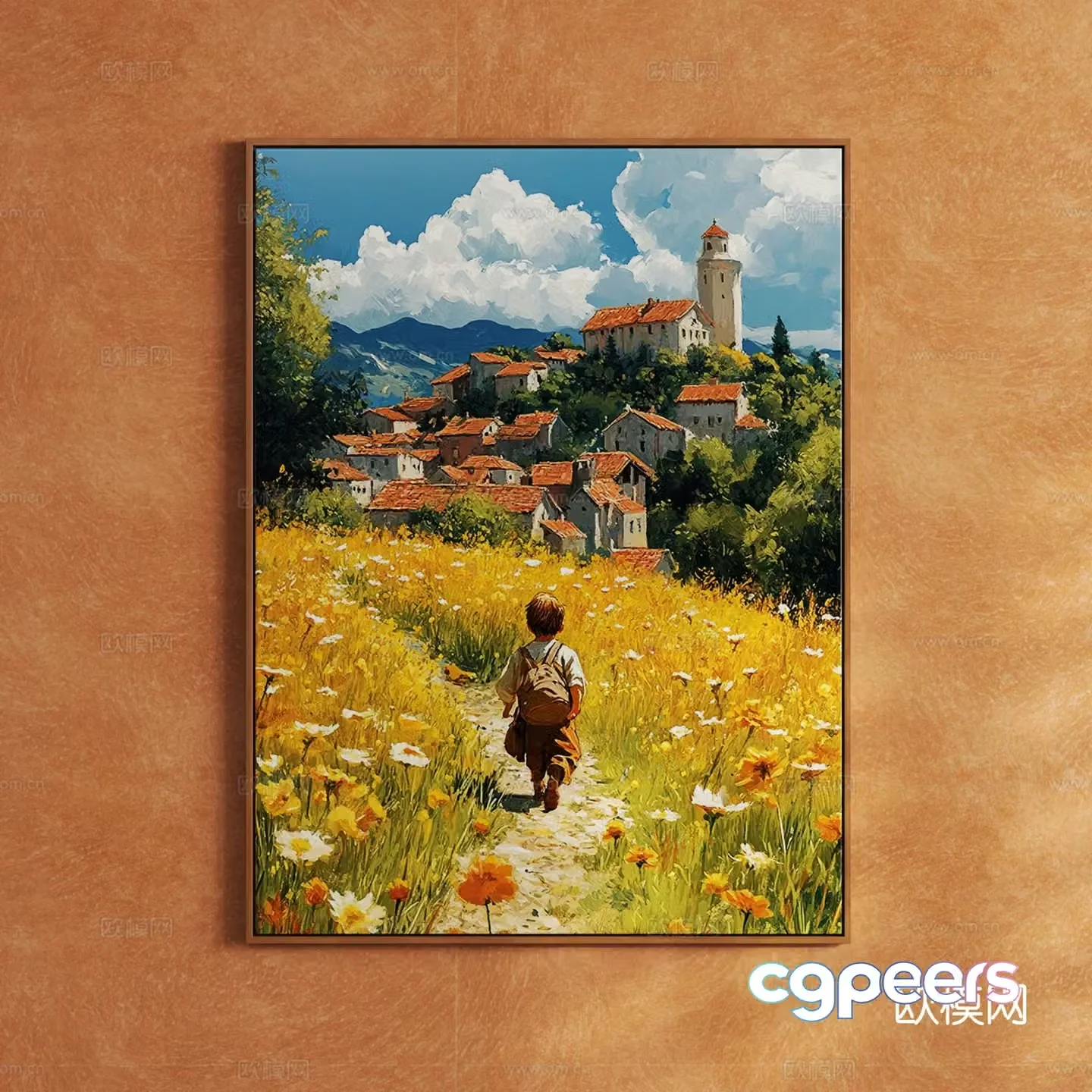 Modern creative oil painting art painting decorative painting 3D model