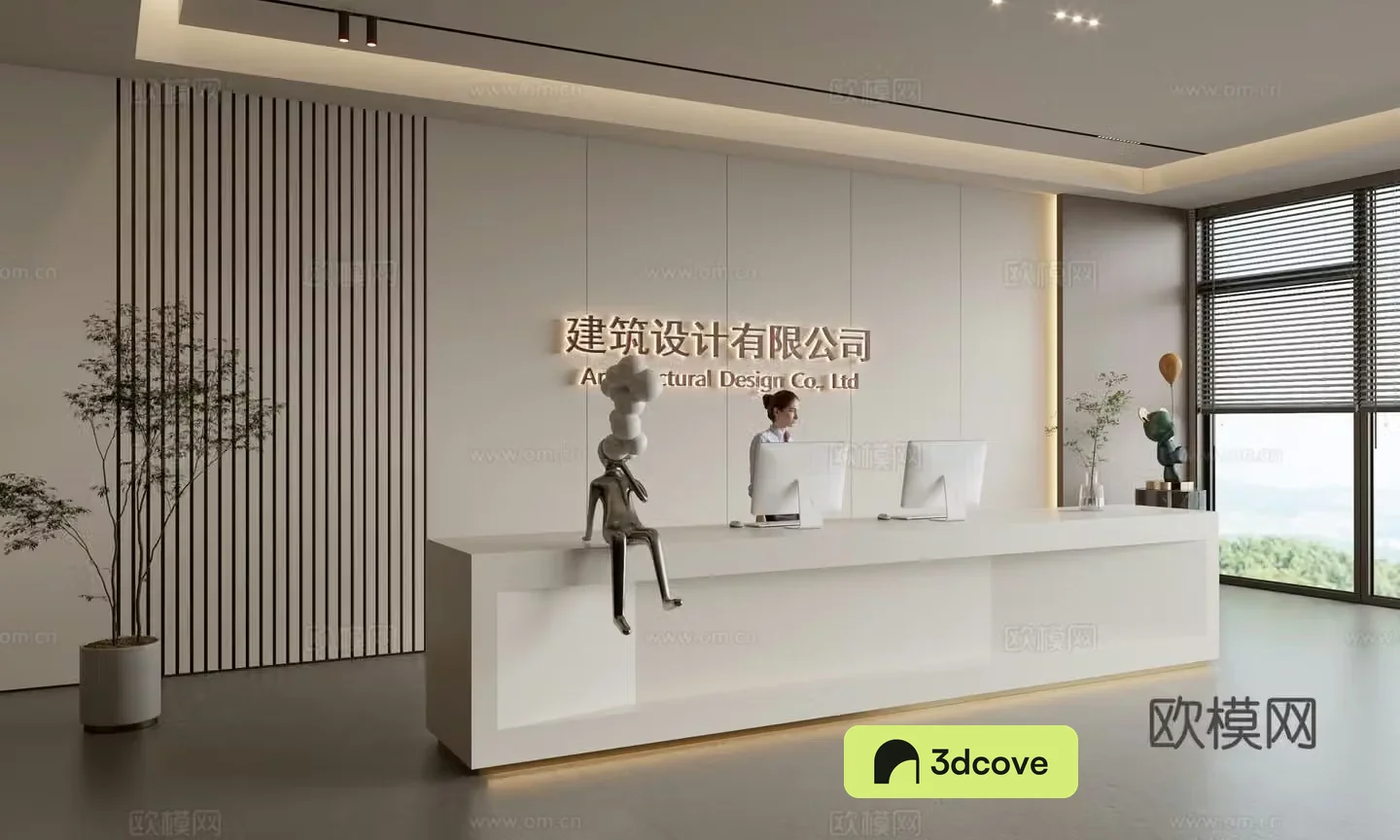 Modern company front desk reception area bar reception desk service desk company front desk background