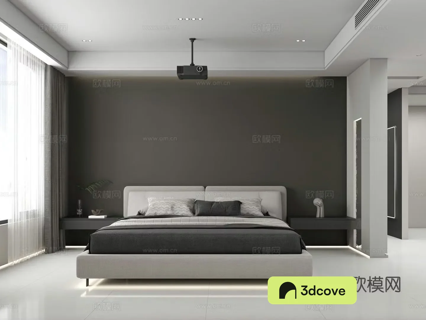Modern villa master bedroom cloakroom wine cabinet