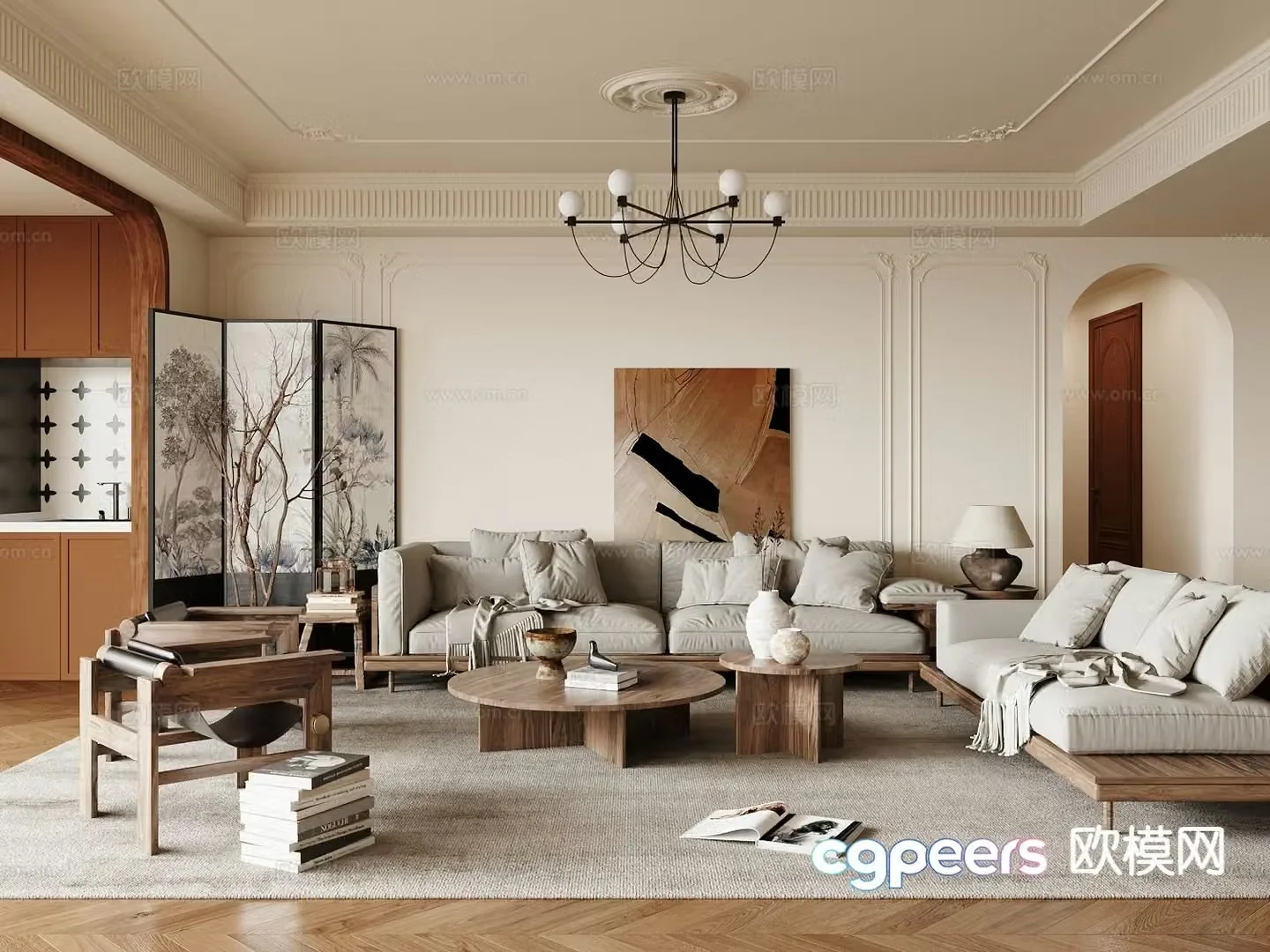 Medieval style living room 3D model