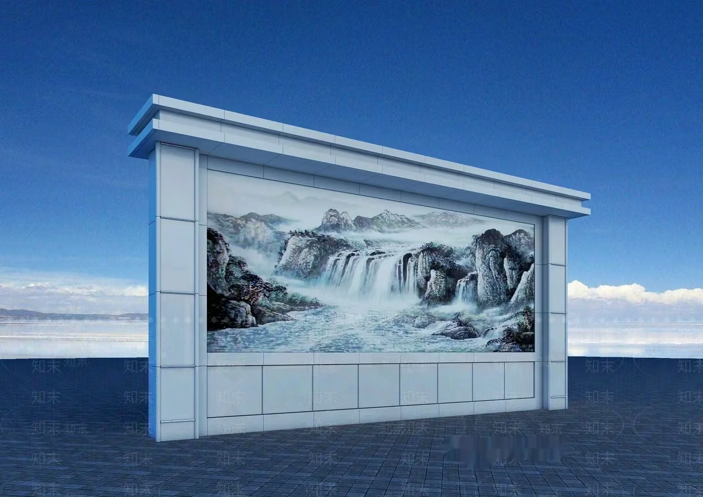 Modern Tile Wall 3D Model – 4115 – VRAY Render