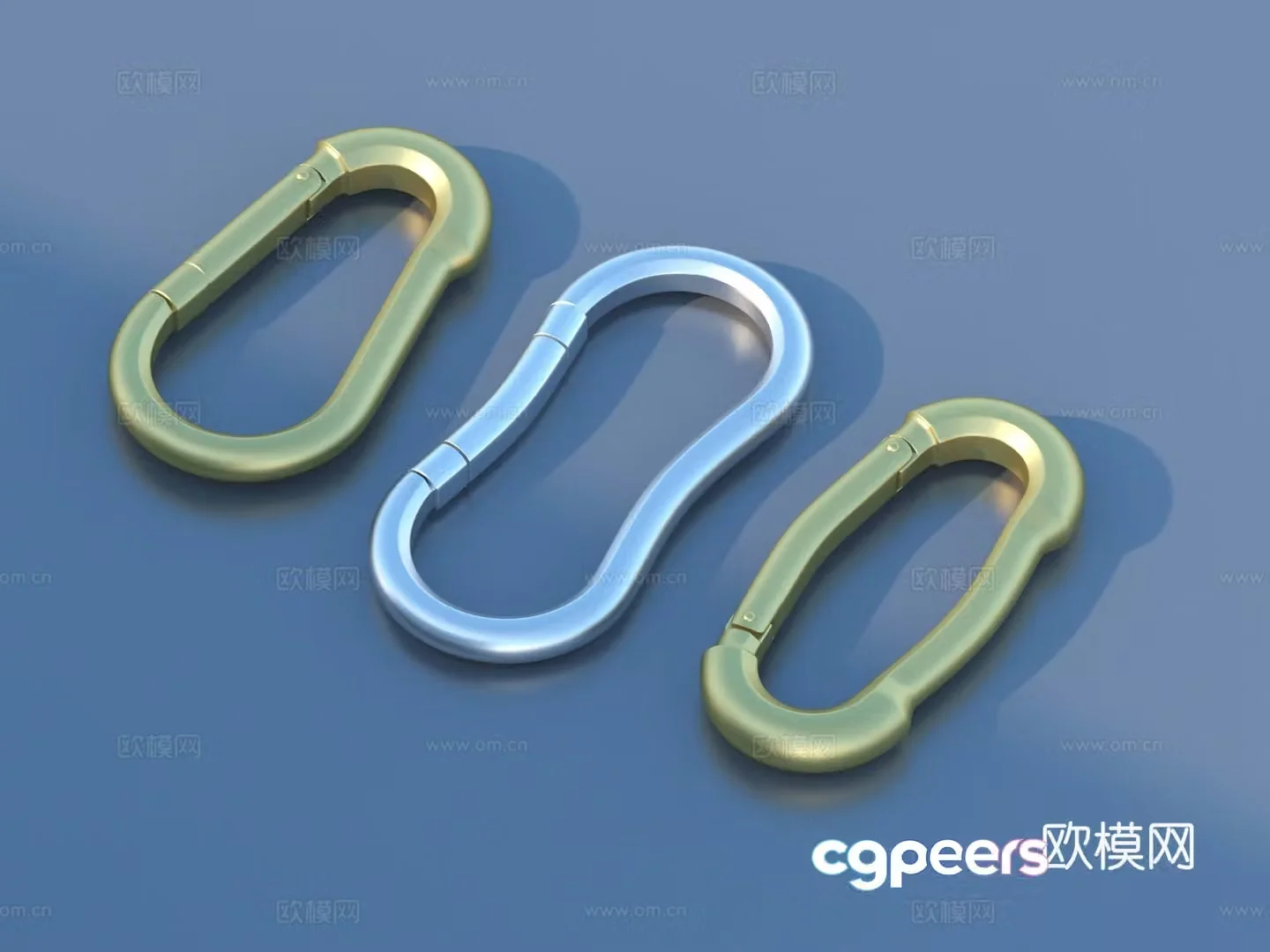 Keychain Carabiner Lock Closure Safety Closure Metal Closure Hardware Parts 3D Model