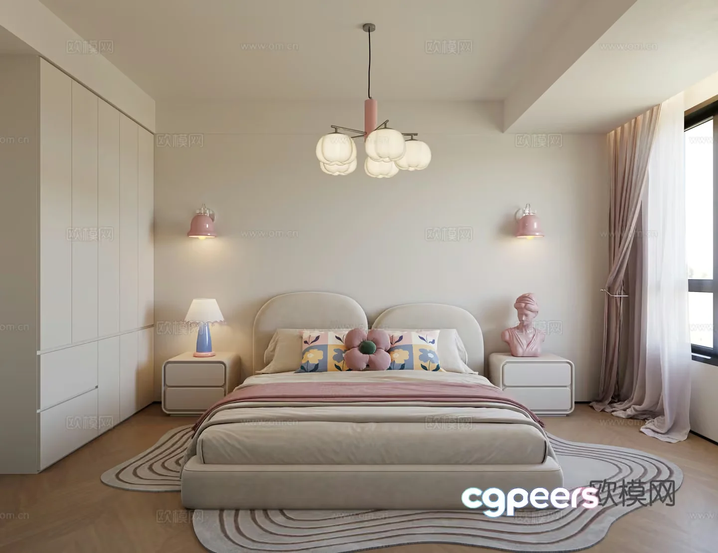 A Modern Bedroom 3D Model – 2716 – VRAY Render