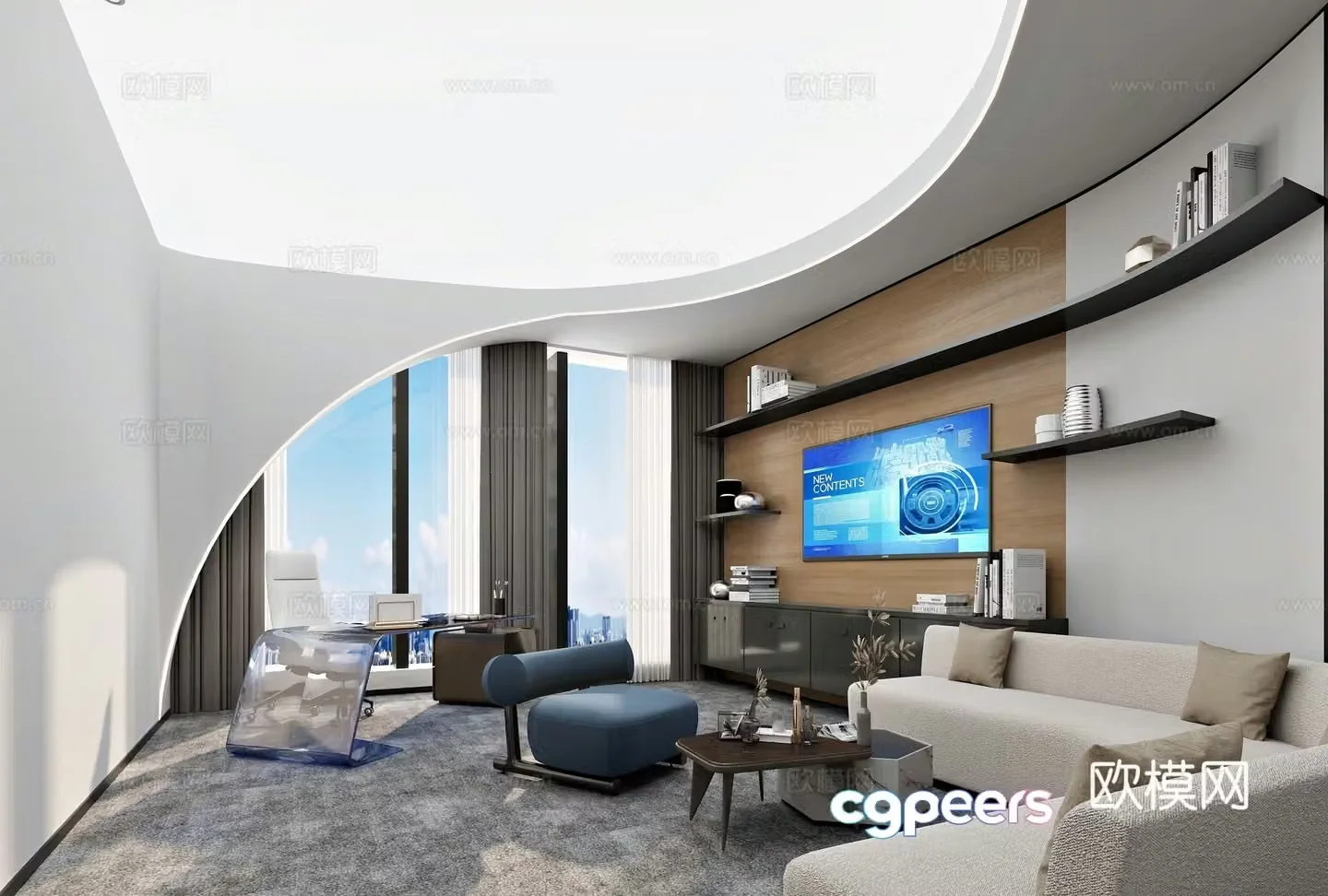 Modern chairman’s office manager’s office 3d model