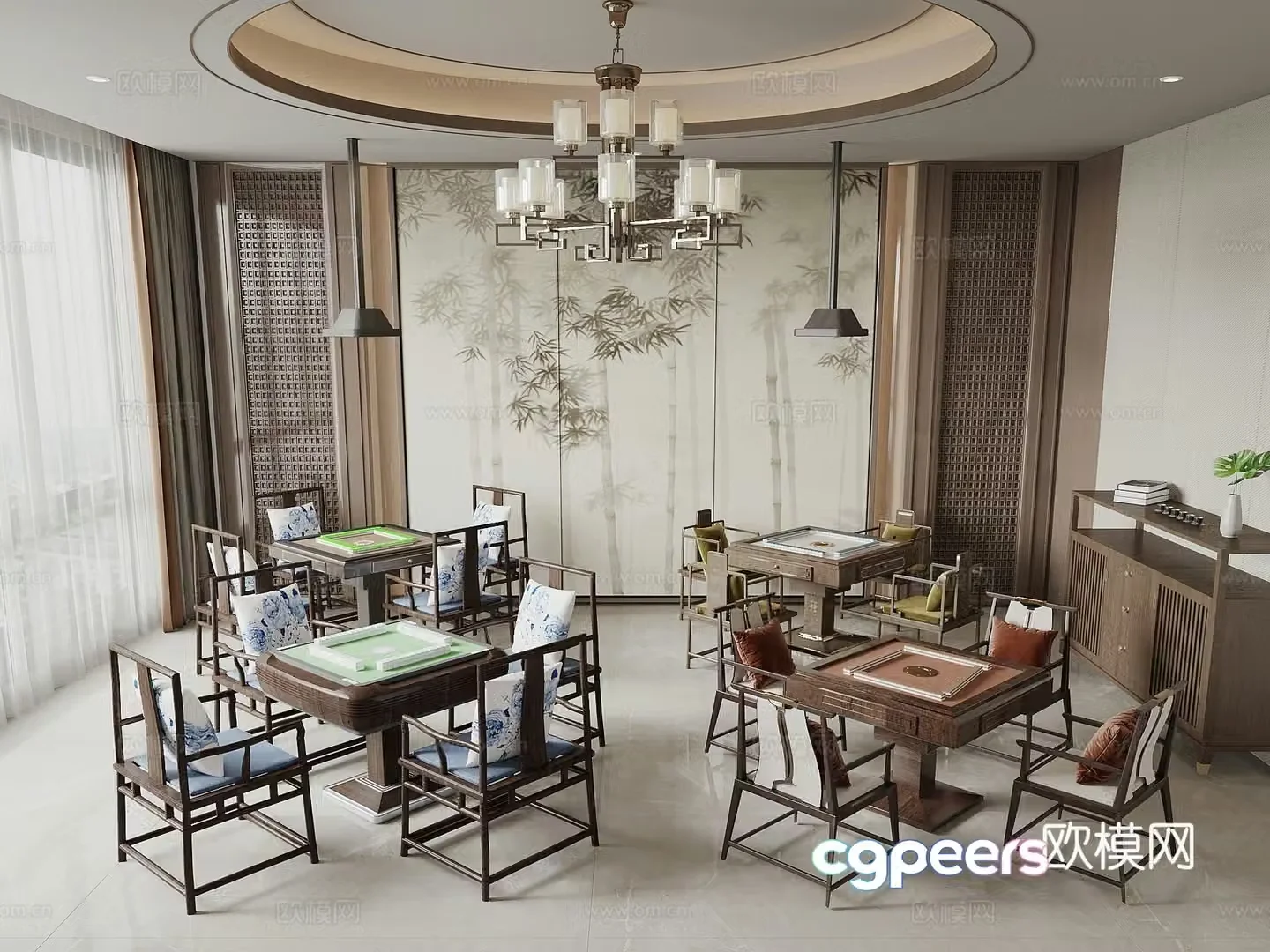 New Chinese chess and card room 3D model