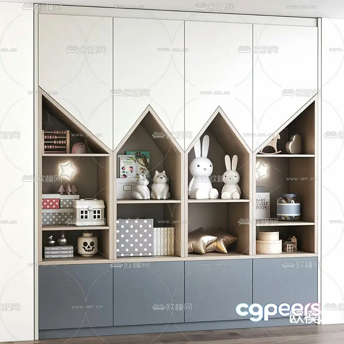 Modern children’s wardrobe 3d model