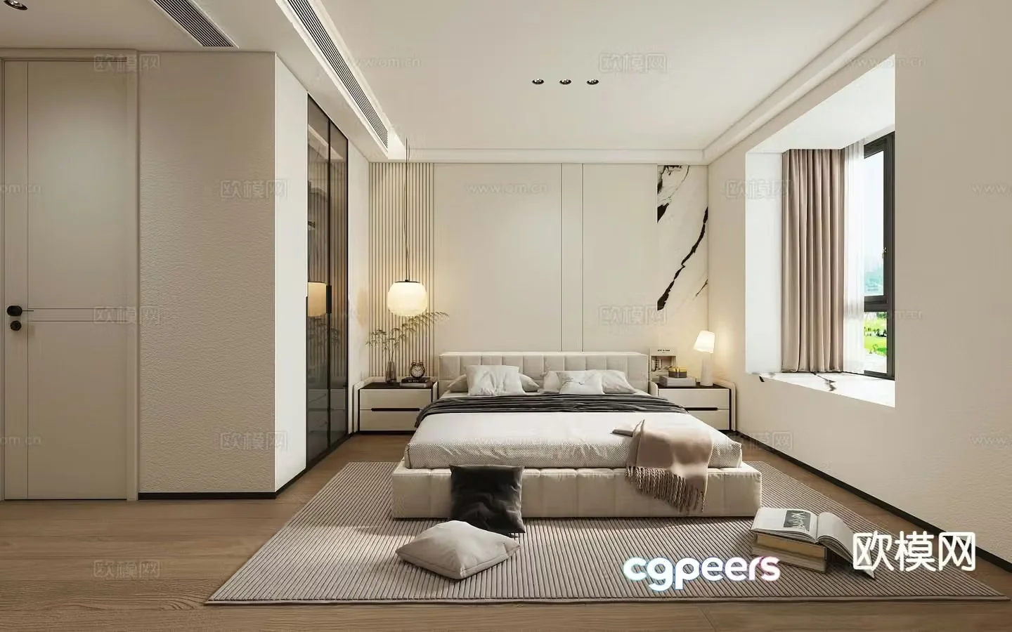 Cream style bedroom master bedroom 3d model