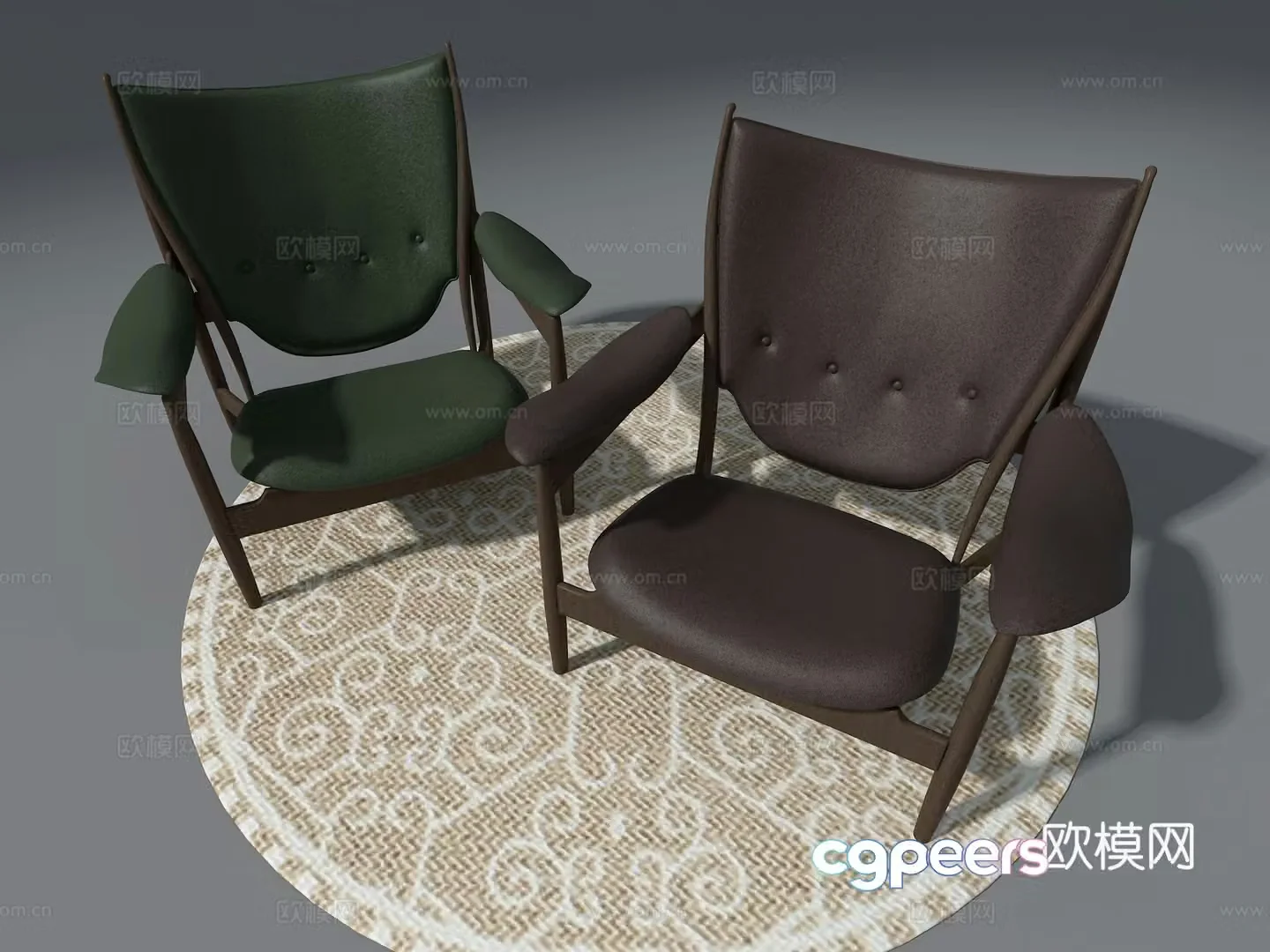 Leather leisure chair 3d model
