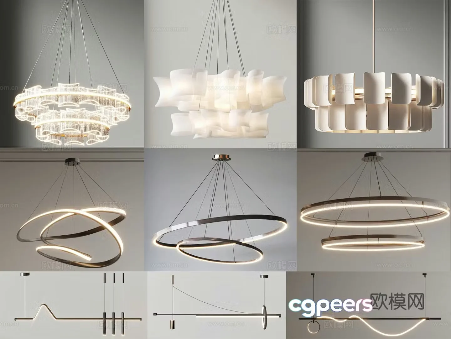 Modern Chandelier Decorative Light 3D Model