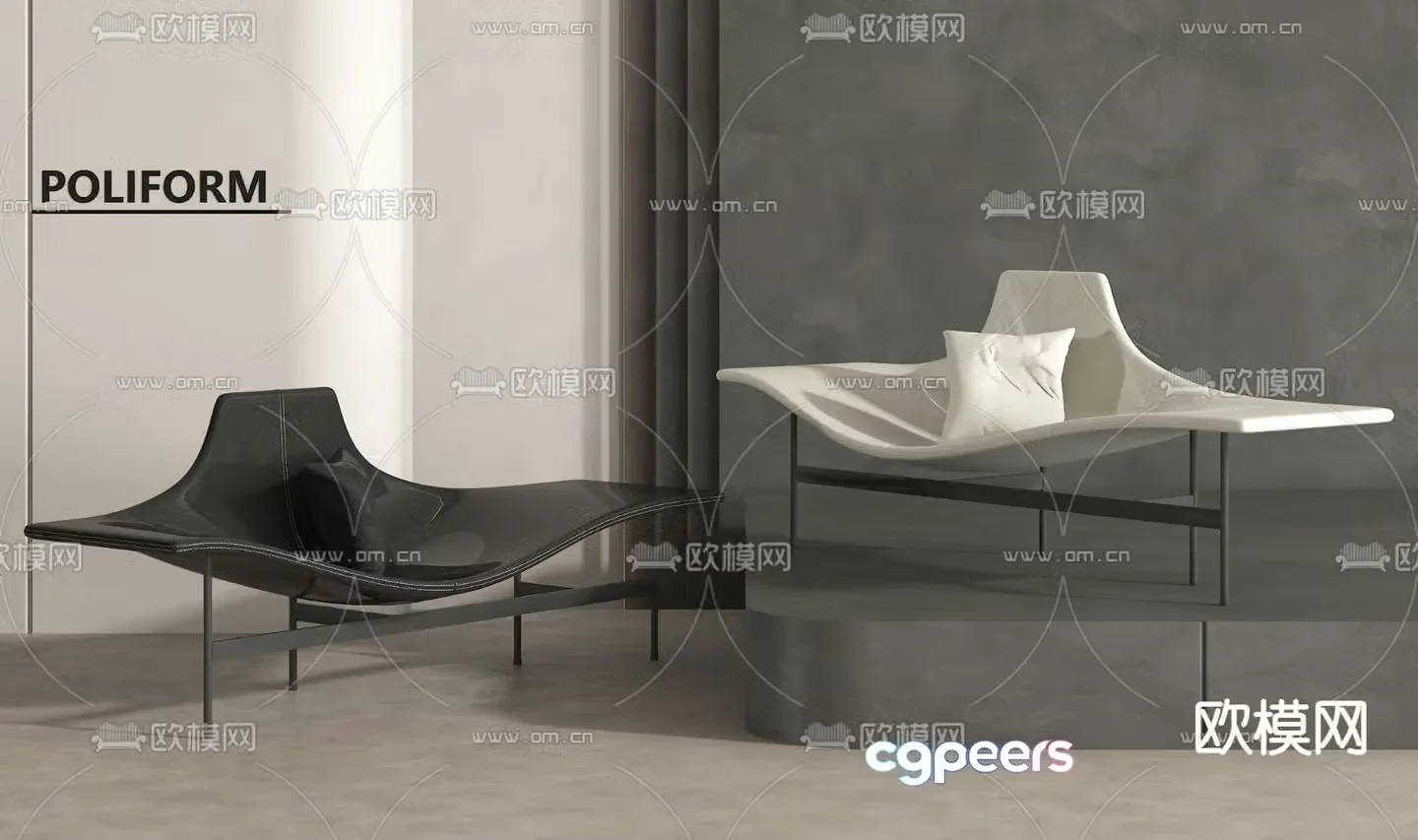 Modern lounge chair armchair chaise longue 3d model