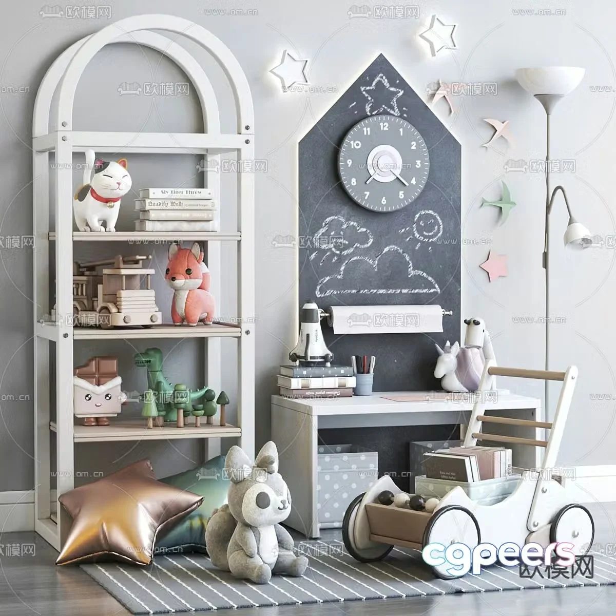 Modern children’s cabinet toys 3d model