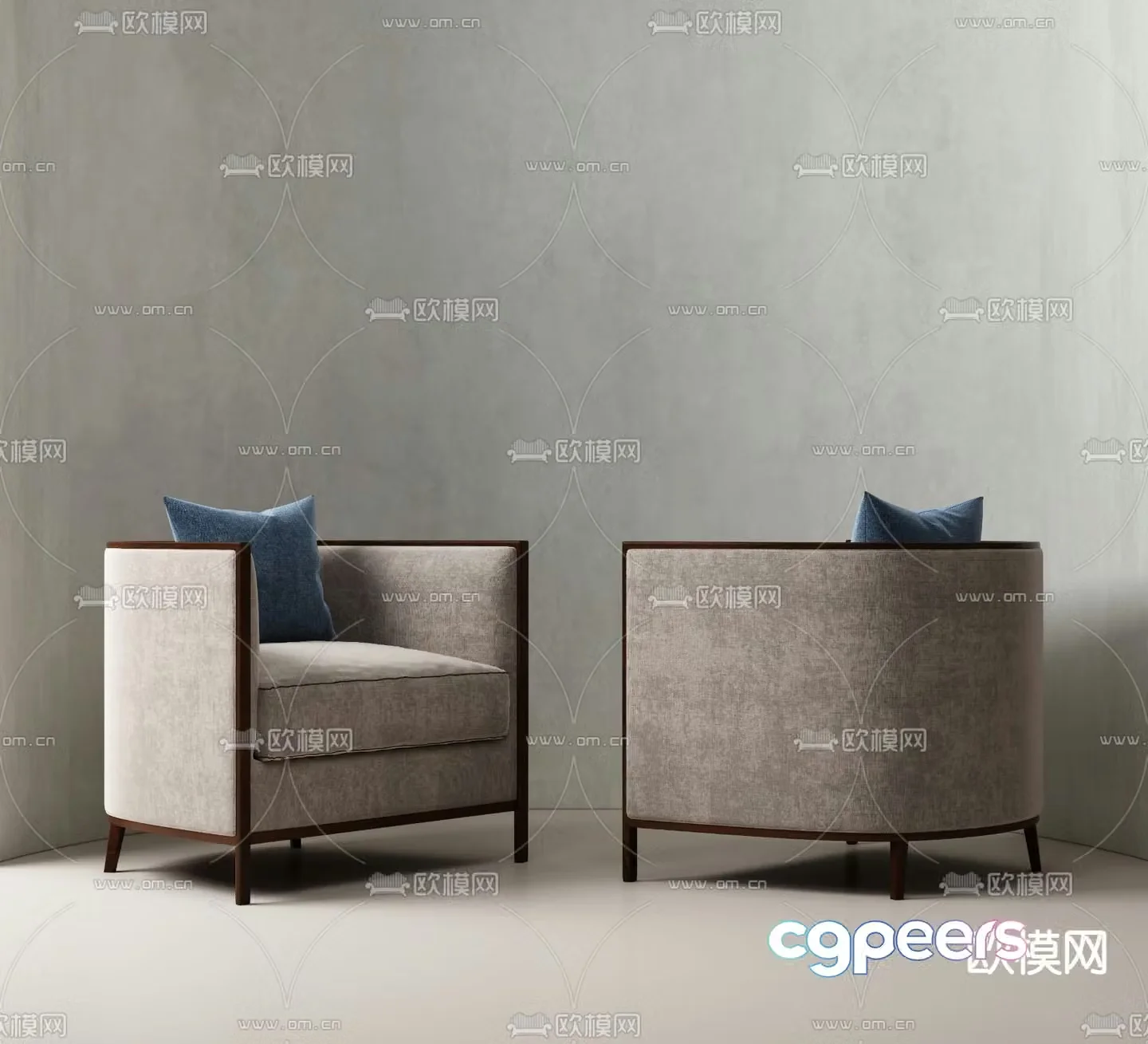 New Chinese style single sofa 3d model