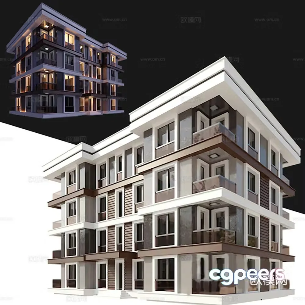 Building exterior Residential building 3d model