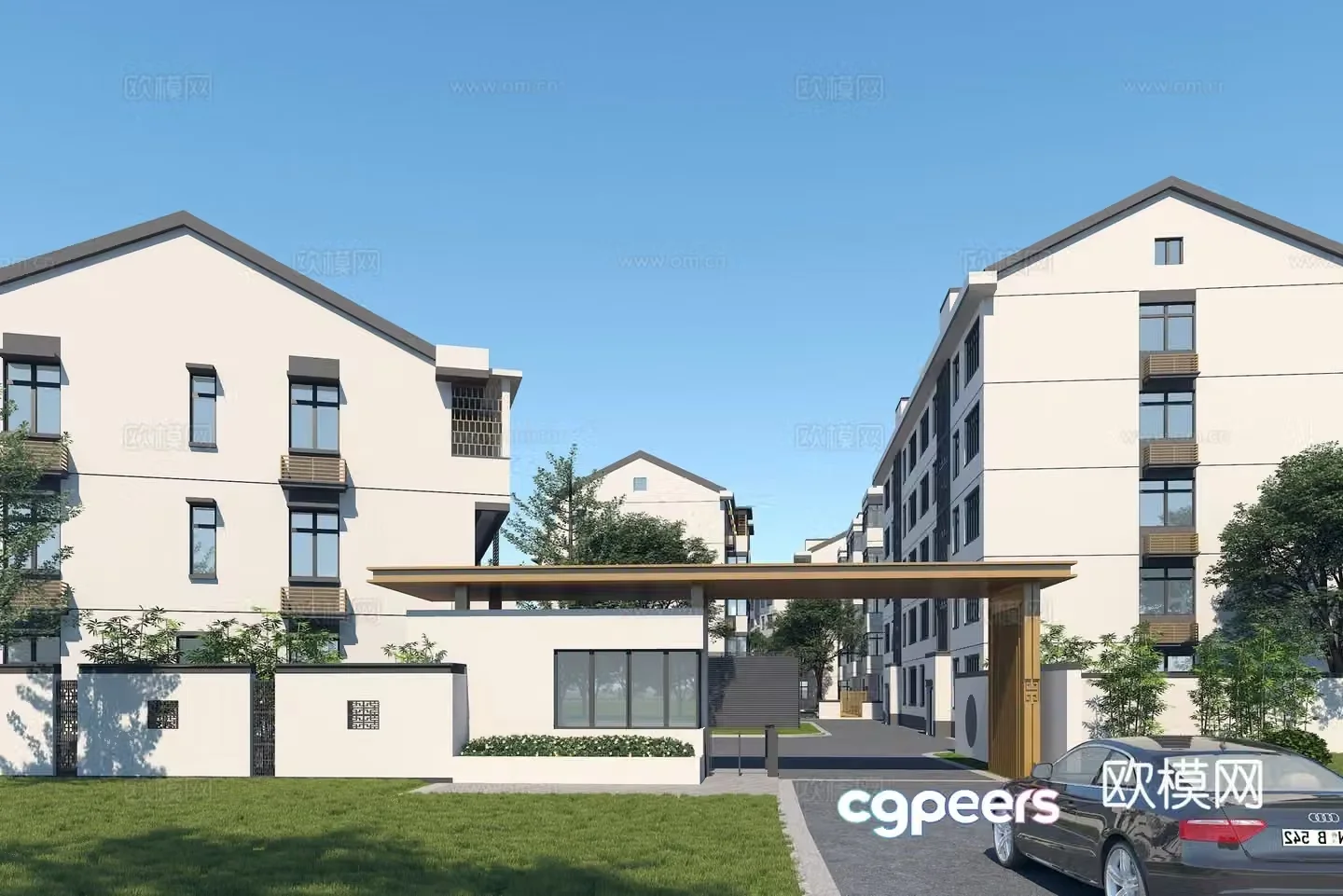 Modern new Chinese style resettlement house renovation community 3D model