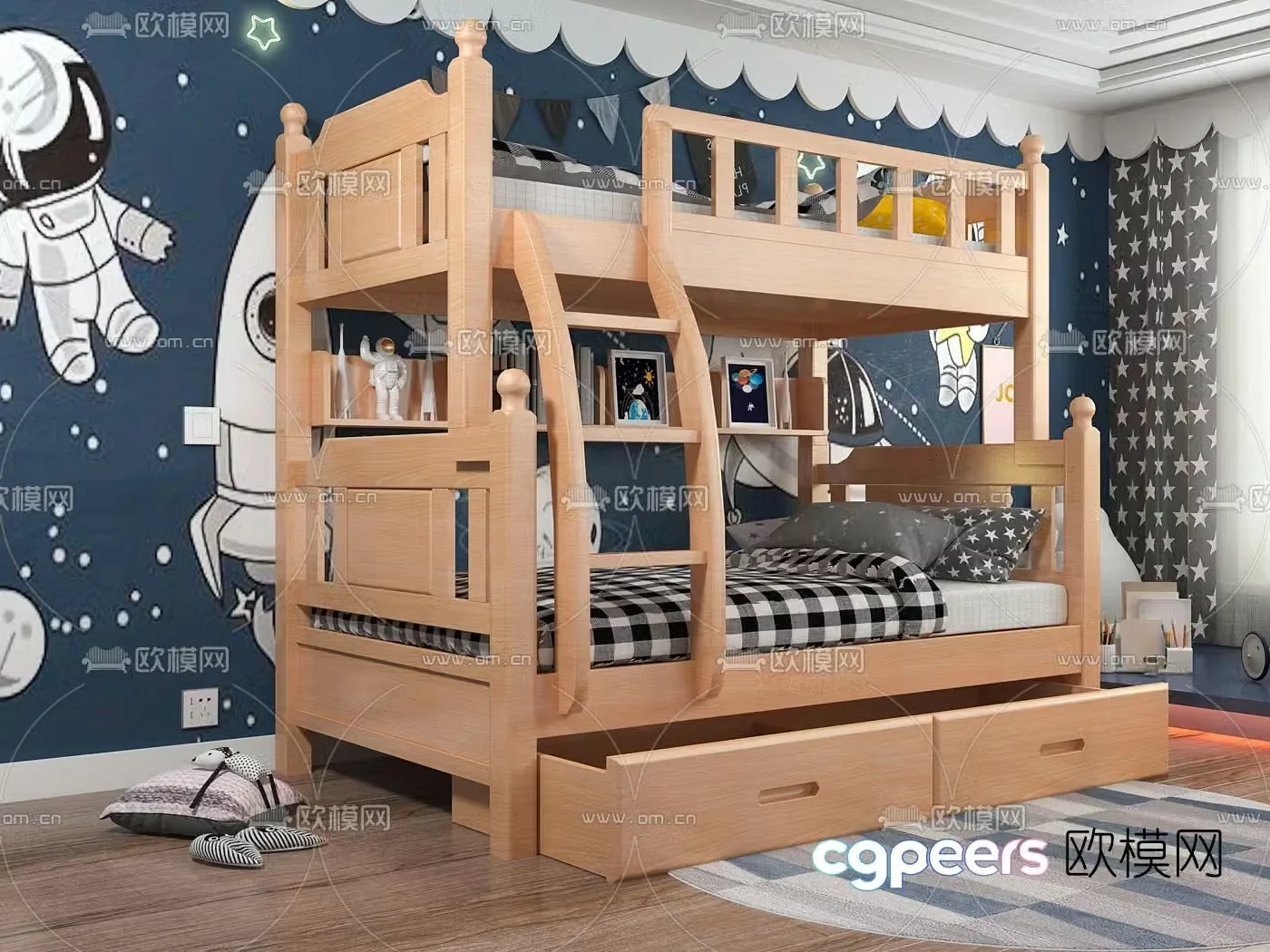 Modern children’s bed 3d model