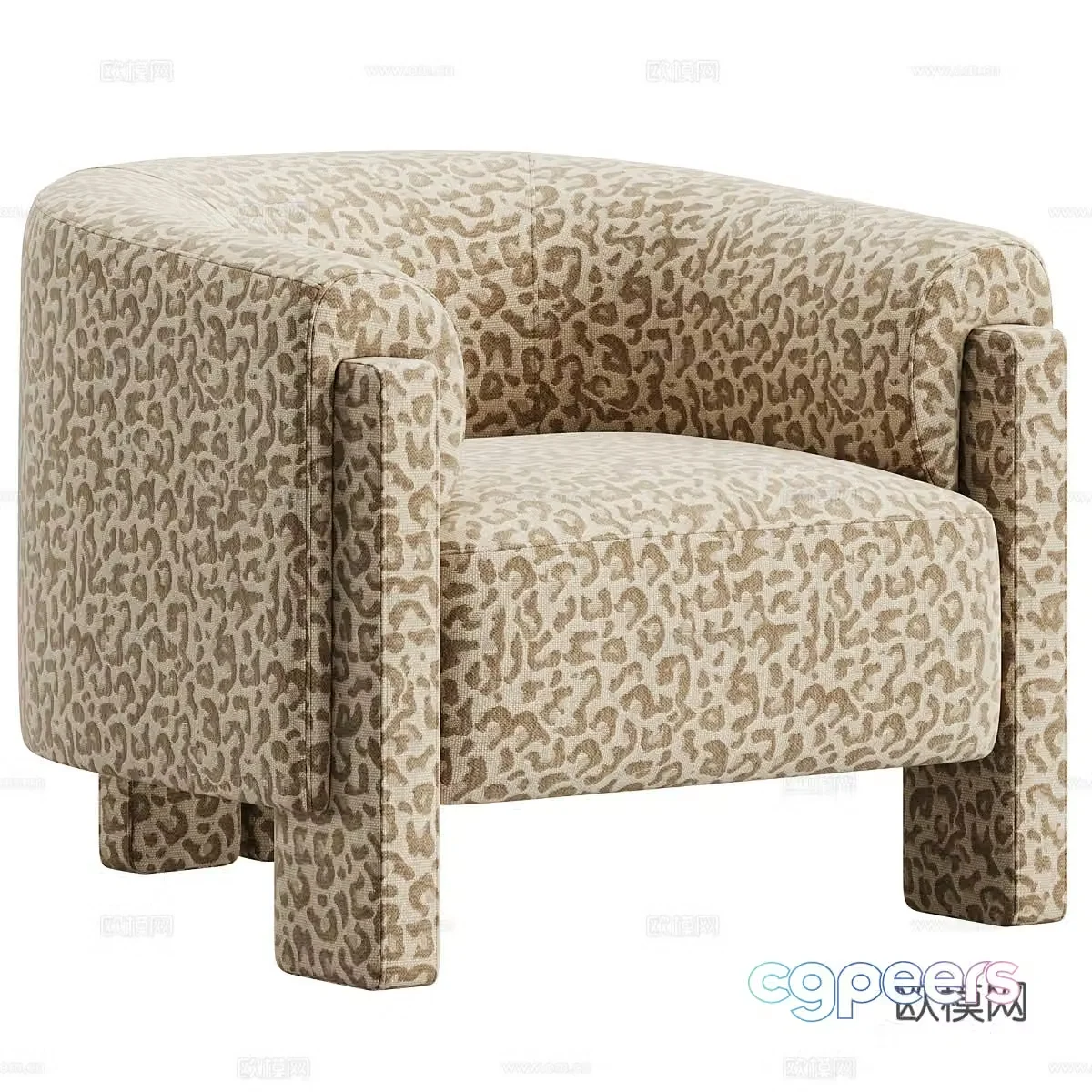 Modern Italian fabric armchair 3d model