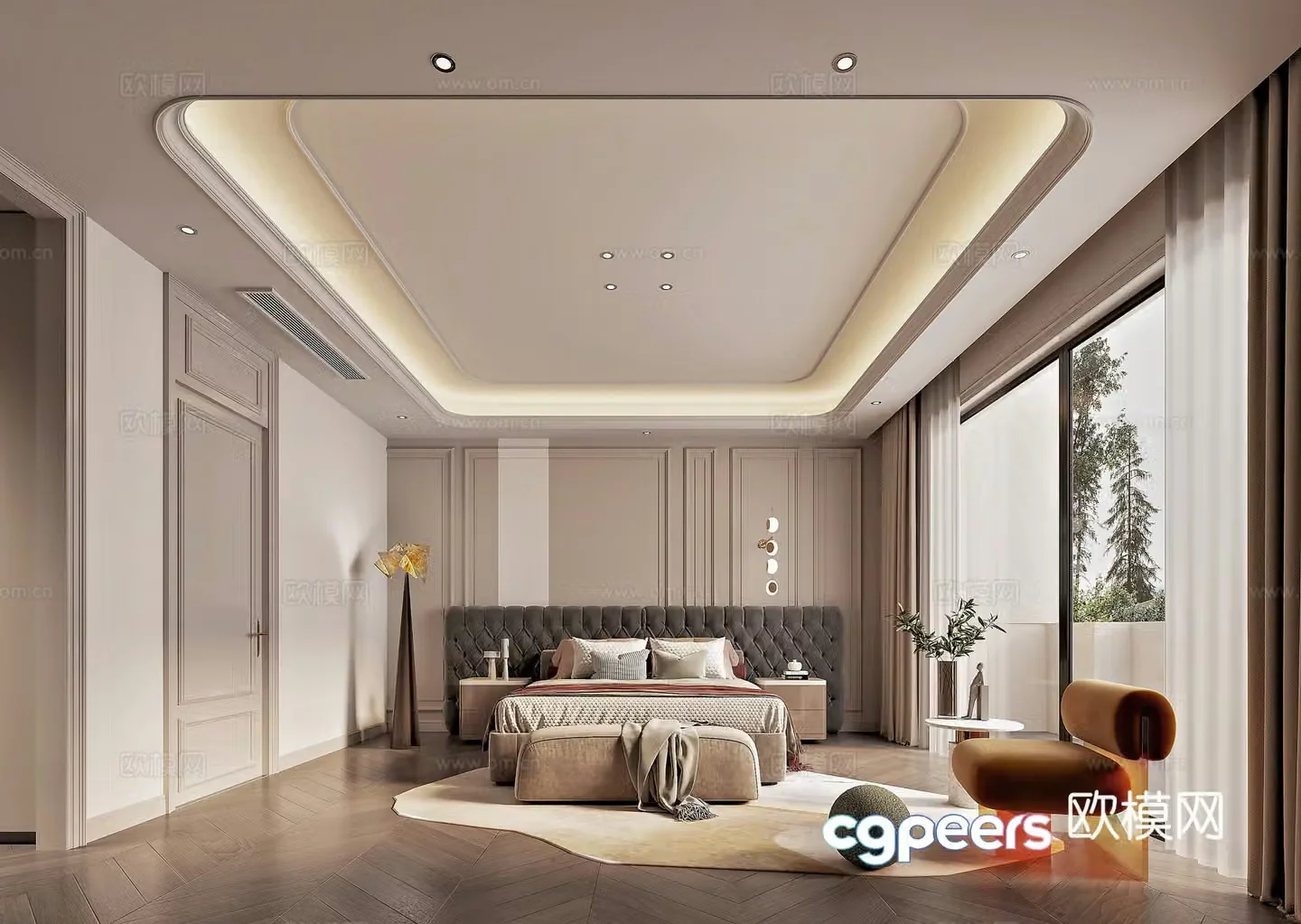 Italian style bedroom master bedroom 3d model