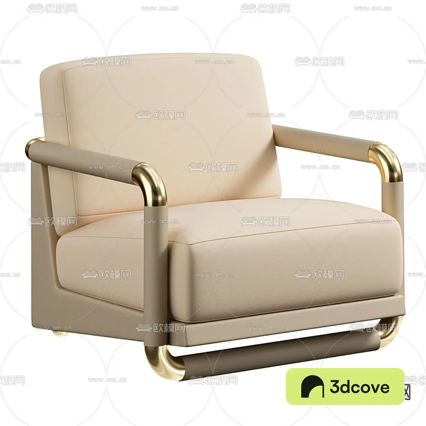 Pertica modern beige single sofa